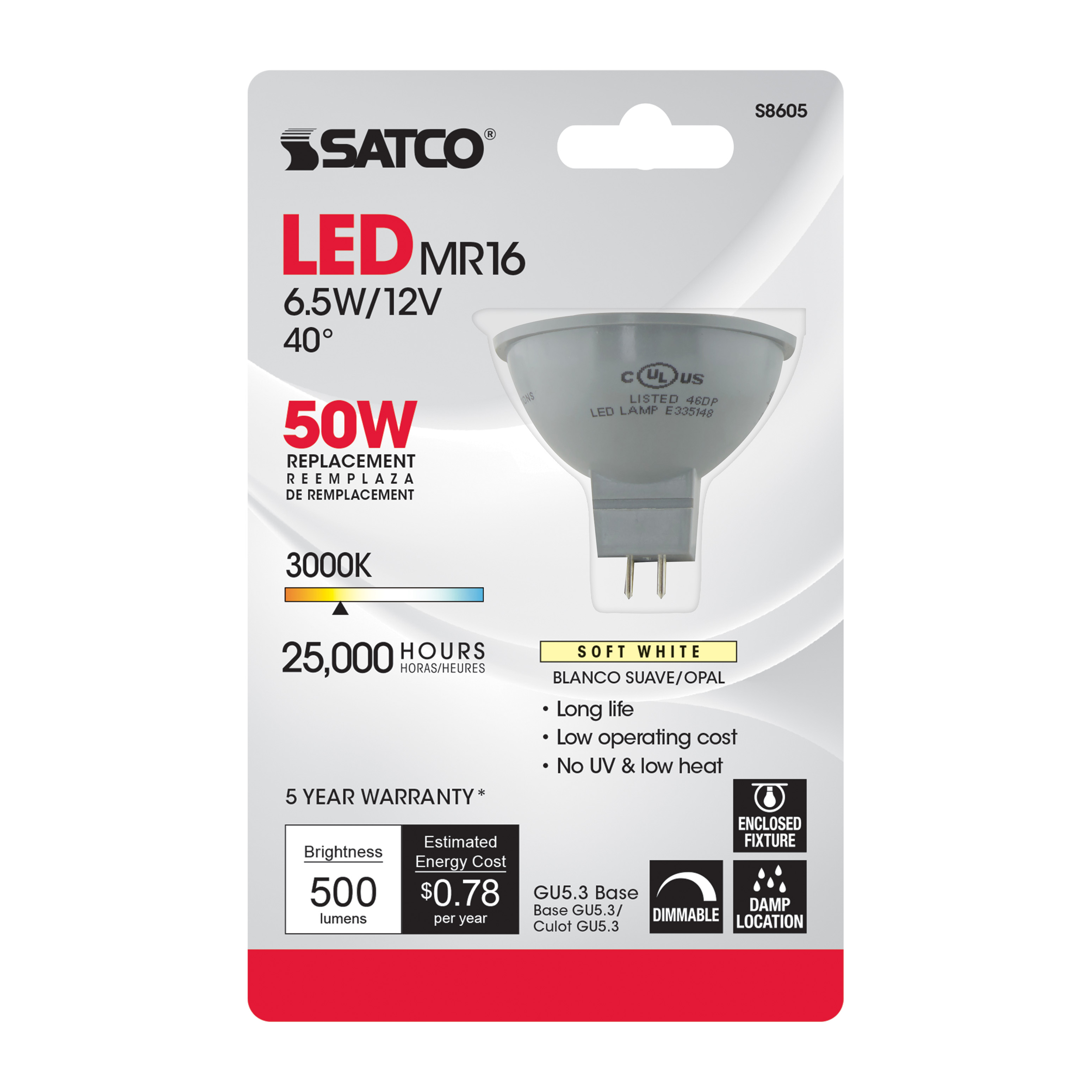 6.5MR16/LED/40'/830/12V - S8605