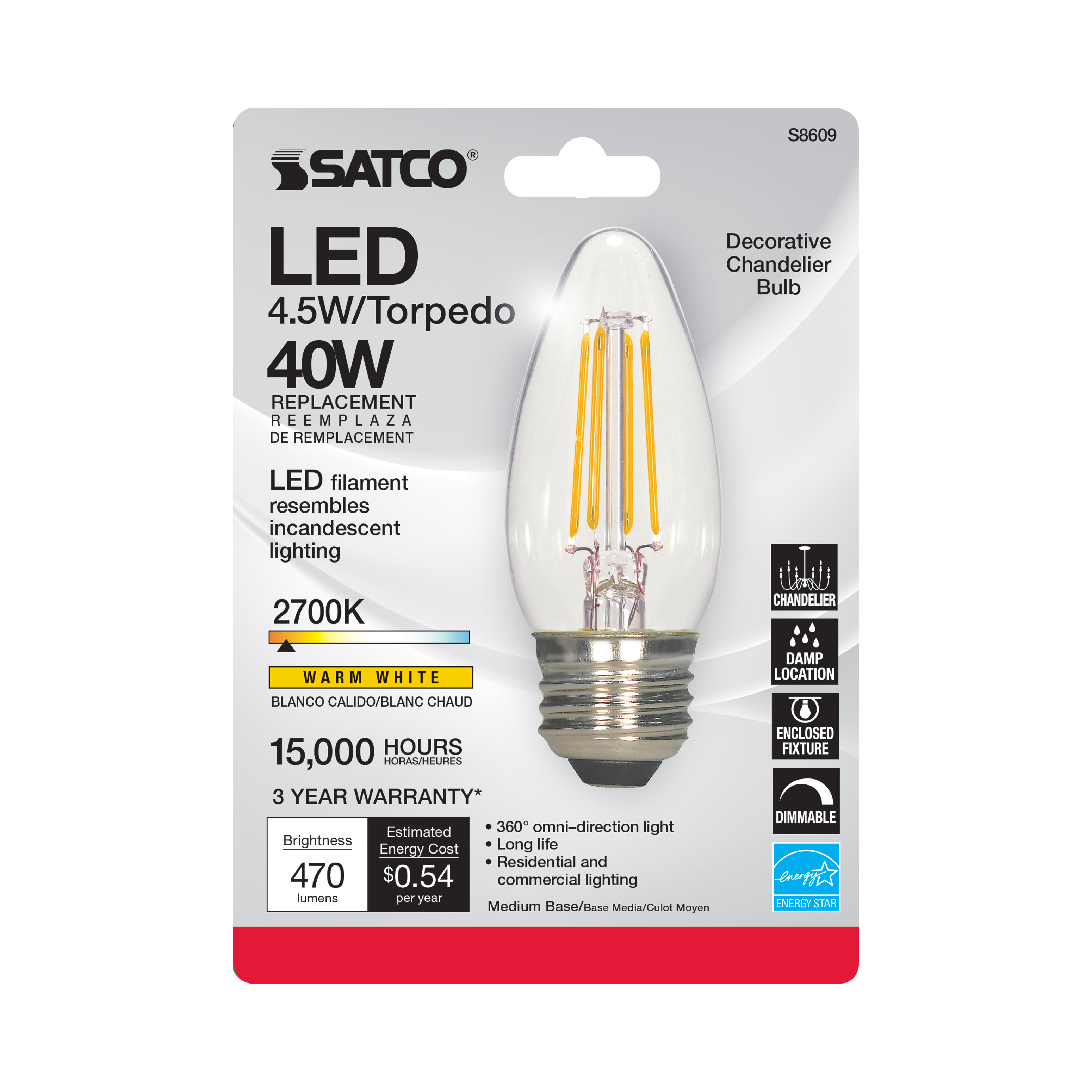 4.5W ETC/LED/27K/120V 1-CD - S8609