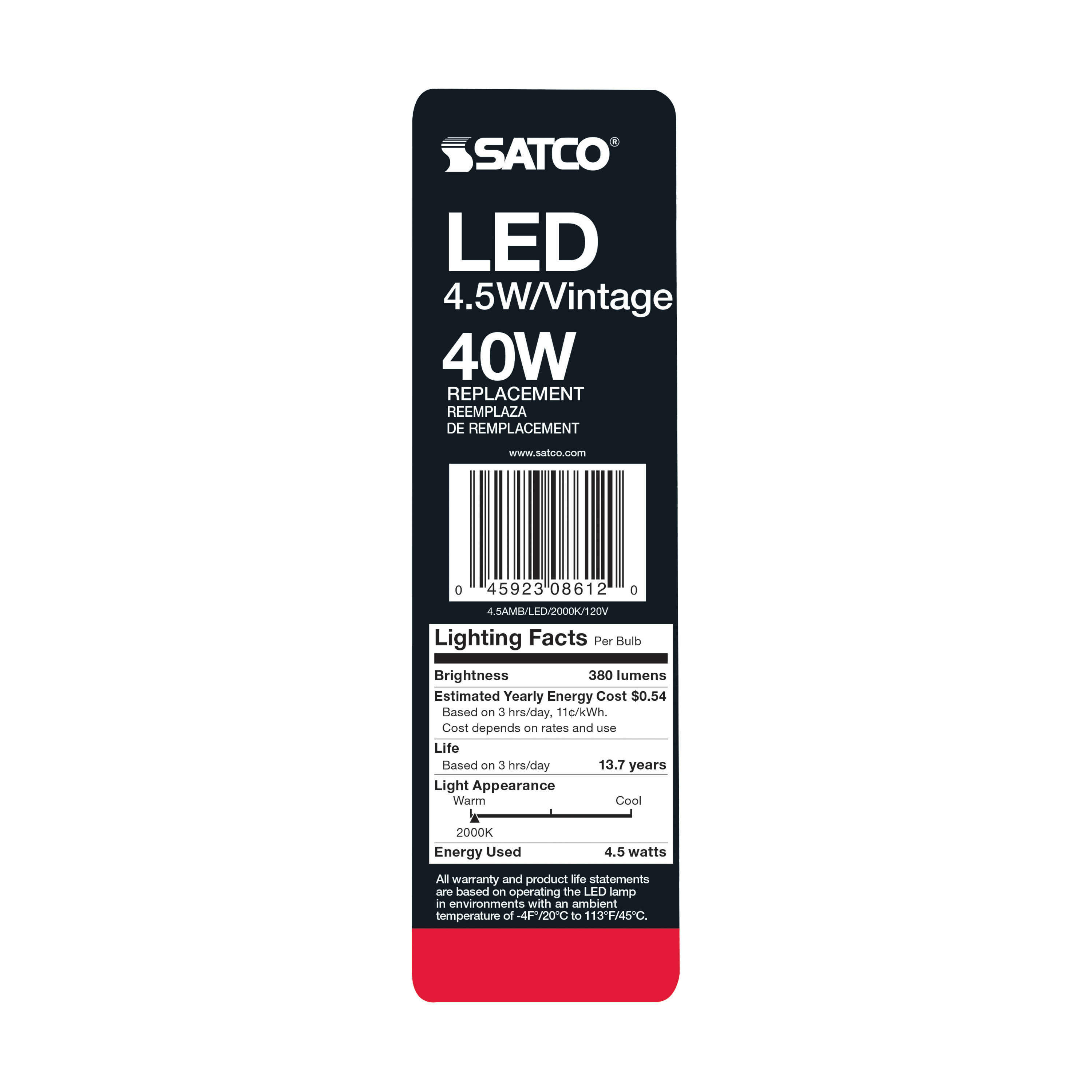 4.5ST19/AMB/LED/E26/20K/120V - S8612