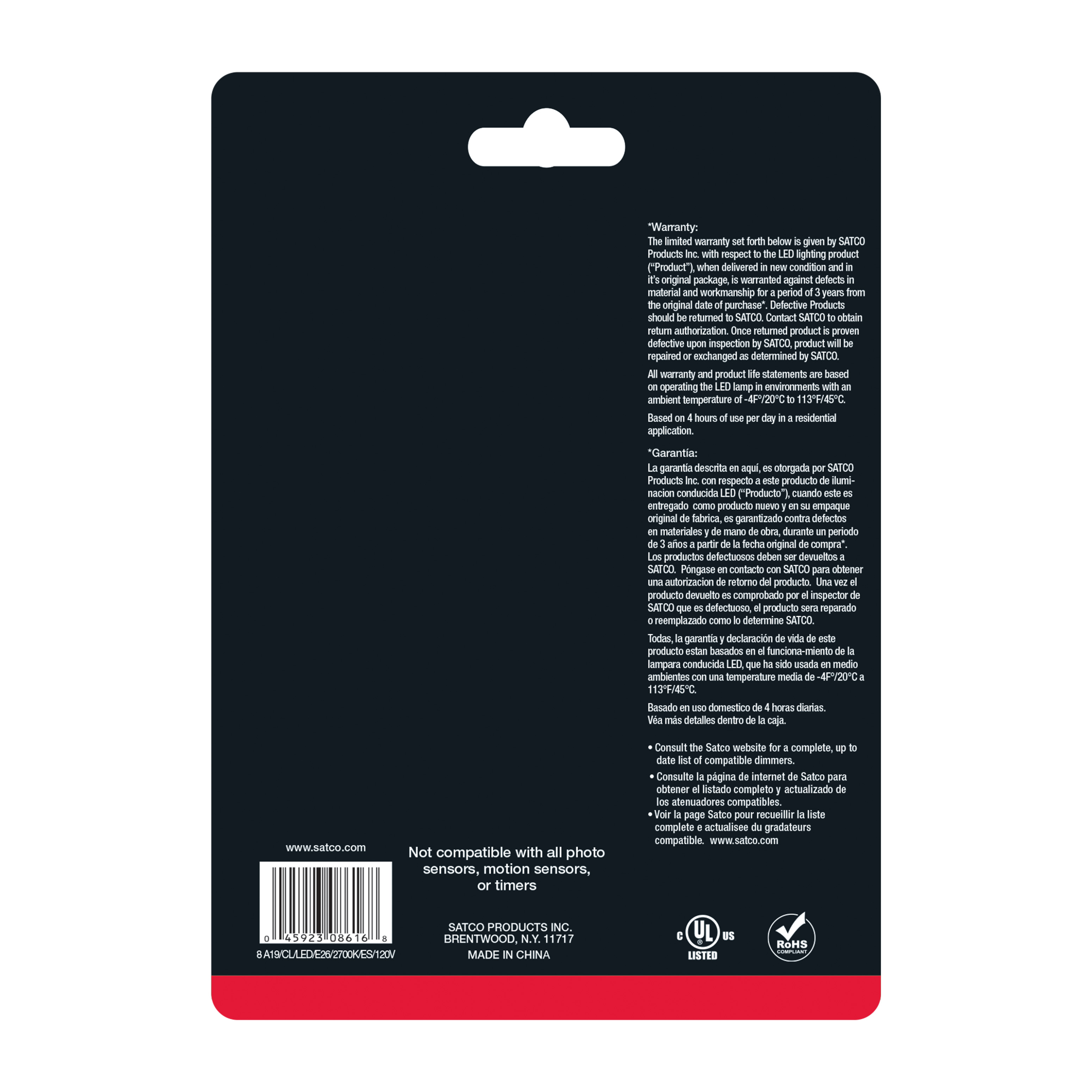 8A19/CL/LED/E26/27K/ES/120V - S8616