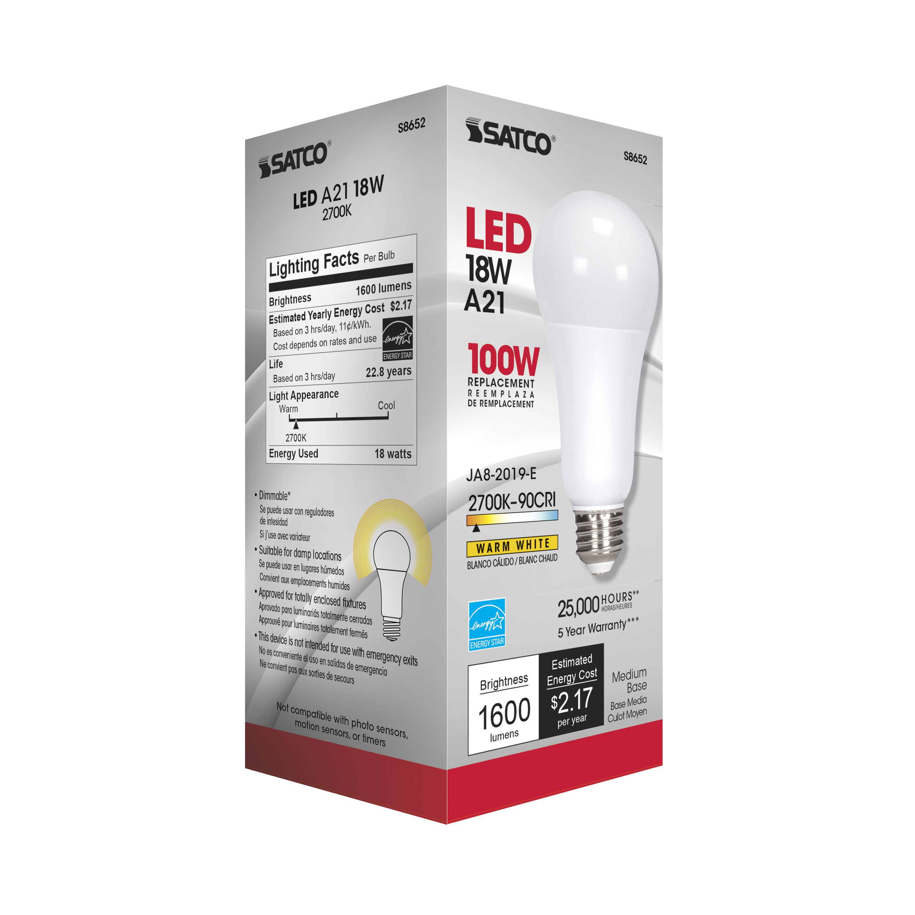 18A21/LED/27K/90CRI - S8652