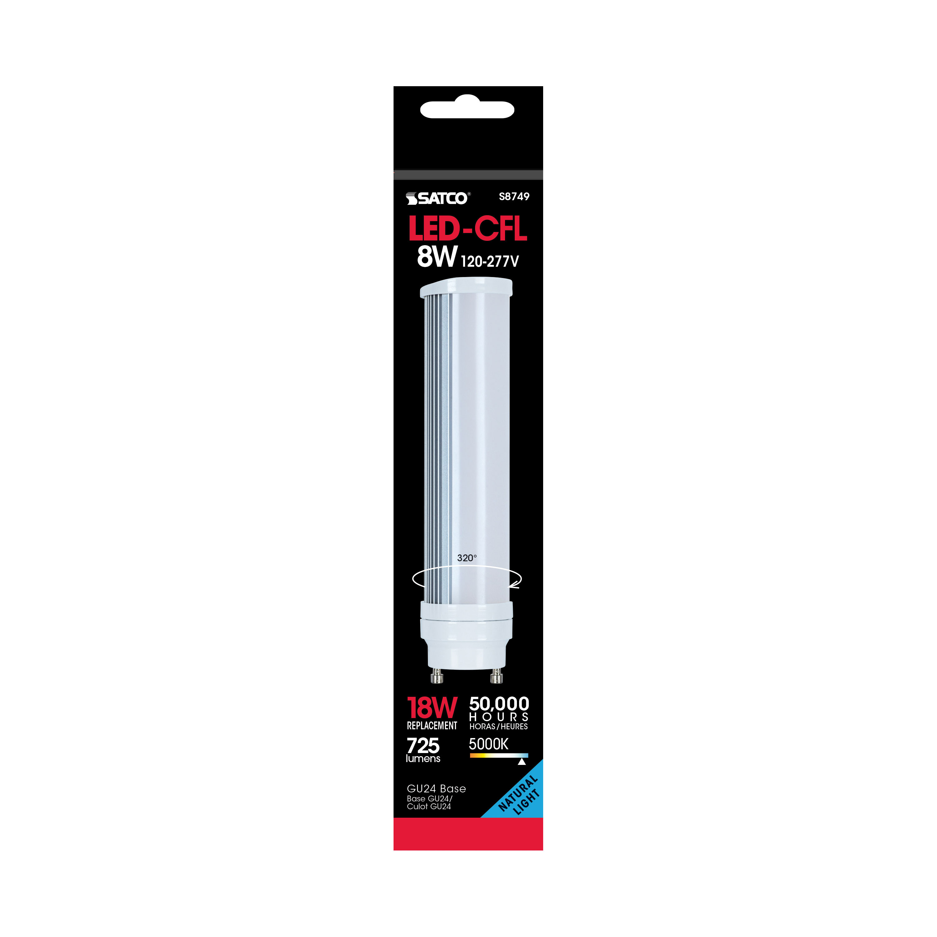 8W/H/LED/CFL/850/GU24/120-277V - S8749