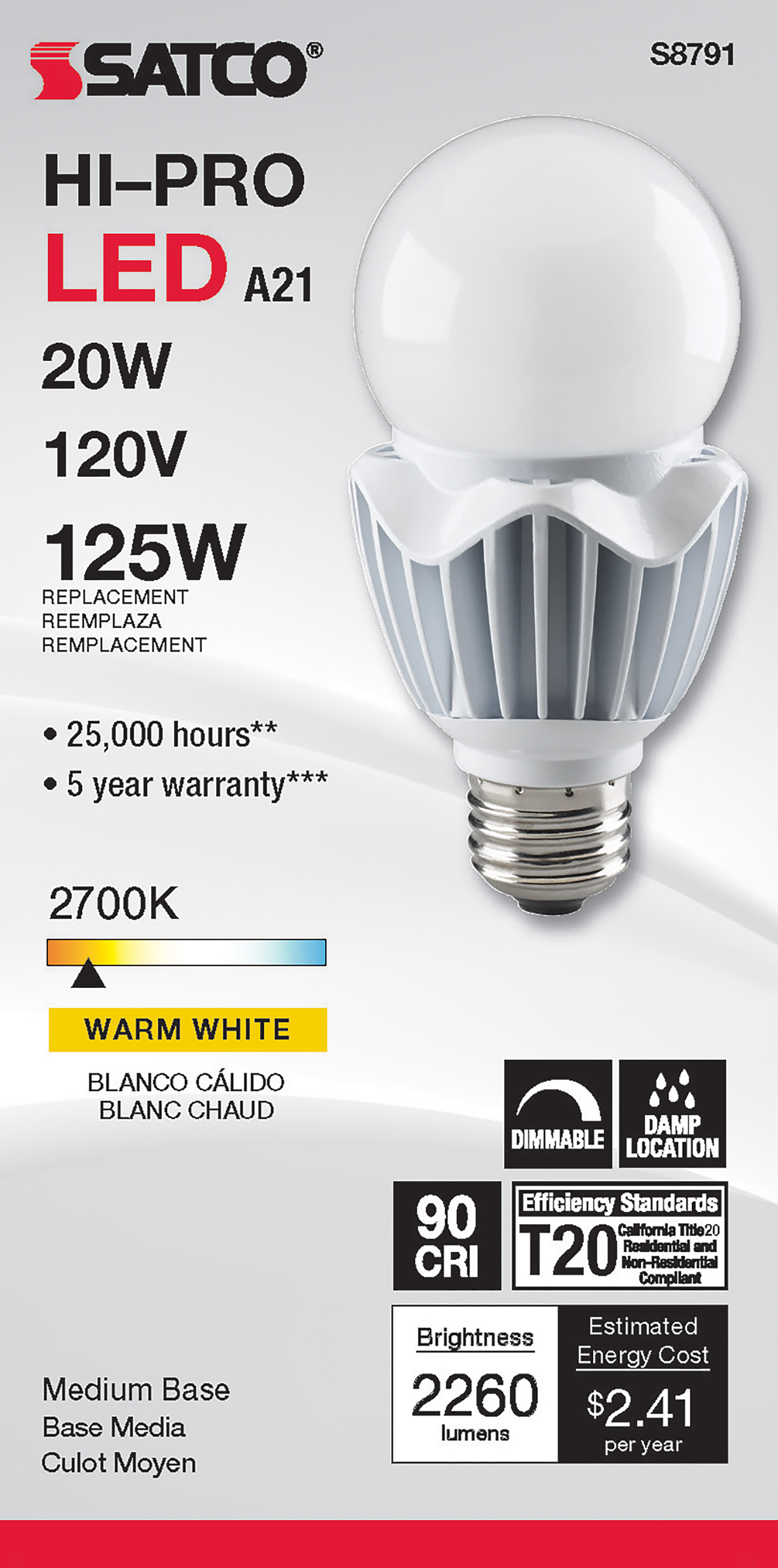 20WA21/LED/927/120V/DIM - S8791