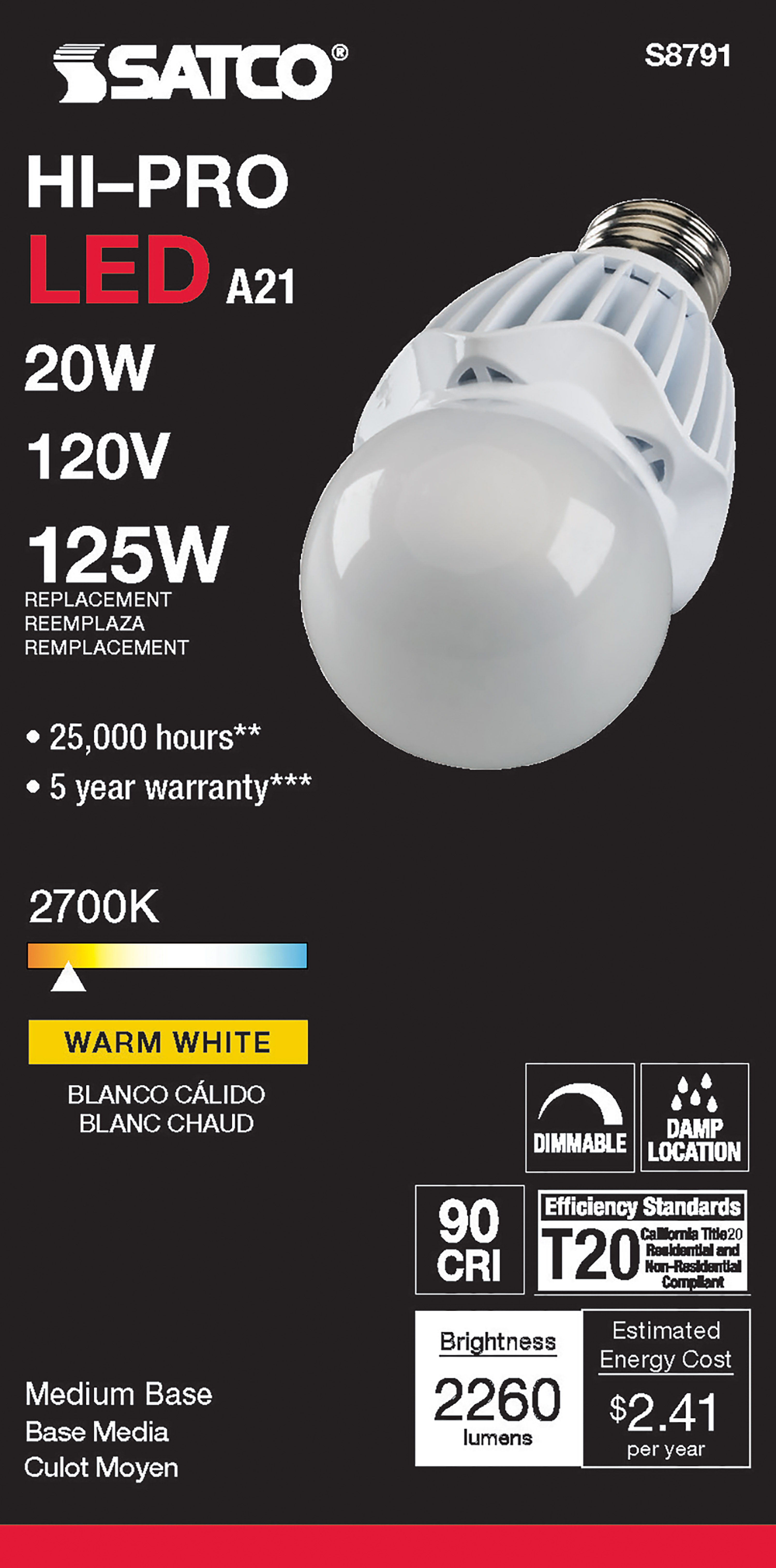 20WA21/LED/927/120V/DIM - S8791