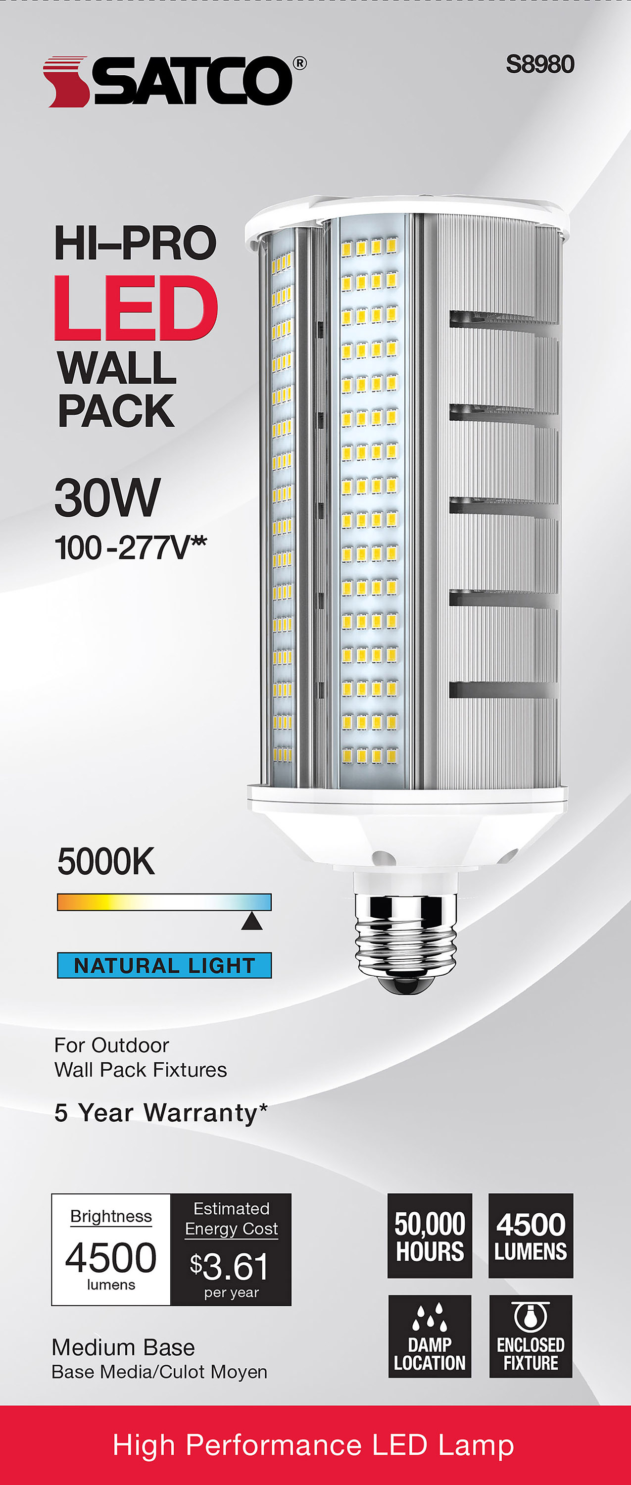 30W/LED/HID/WP/5K/E26/100-277V - S8980