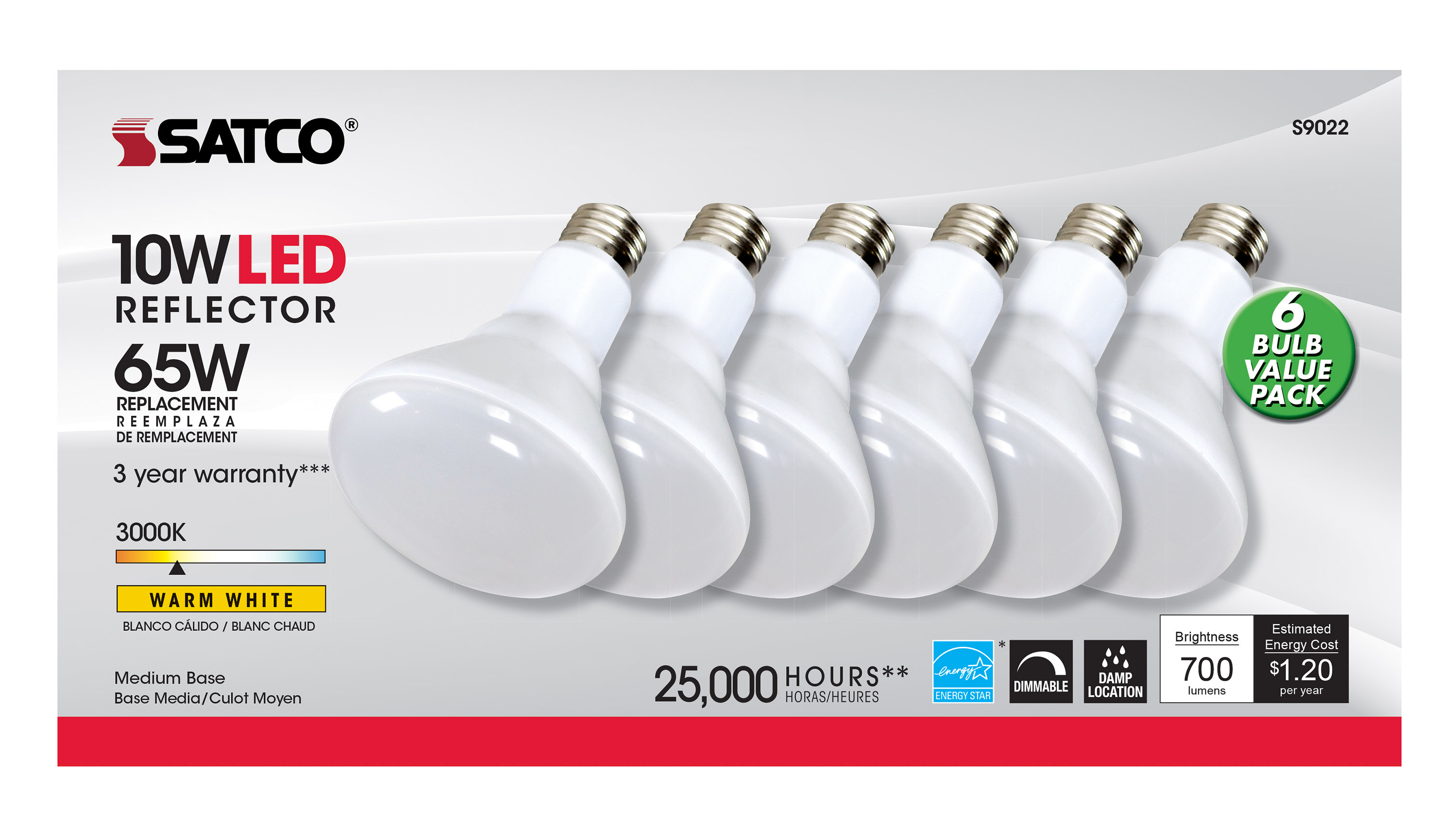 10BR30/LED/830/120V/6PK - S9022