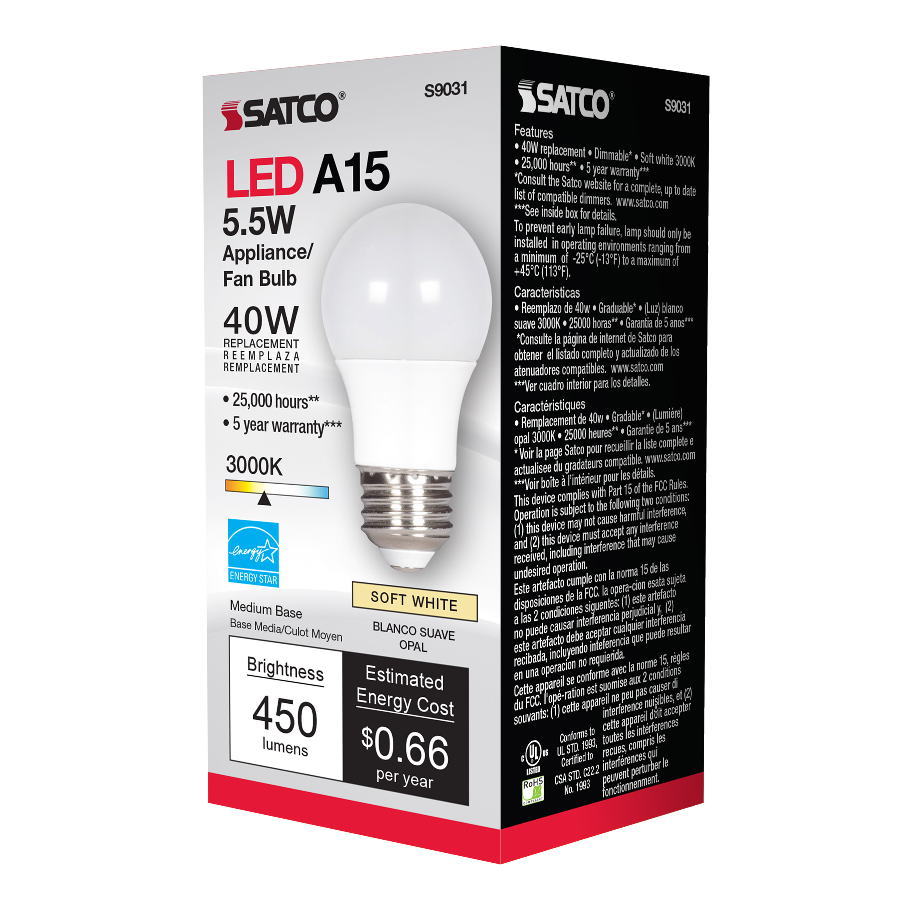 5.5A15/LED/3000K/120V - S9031