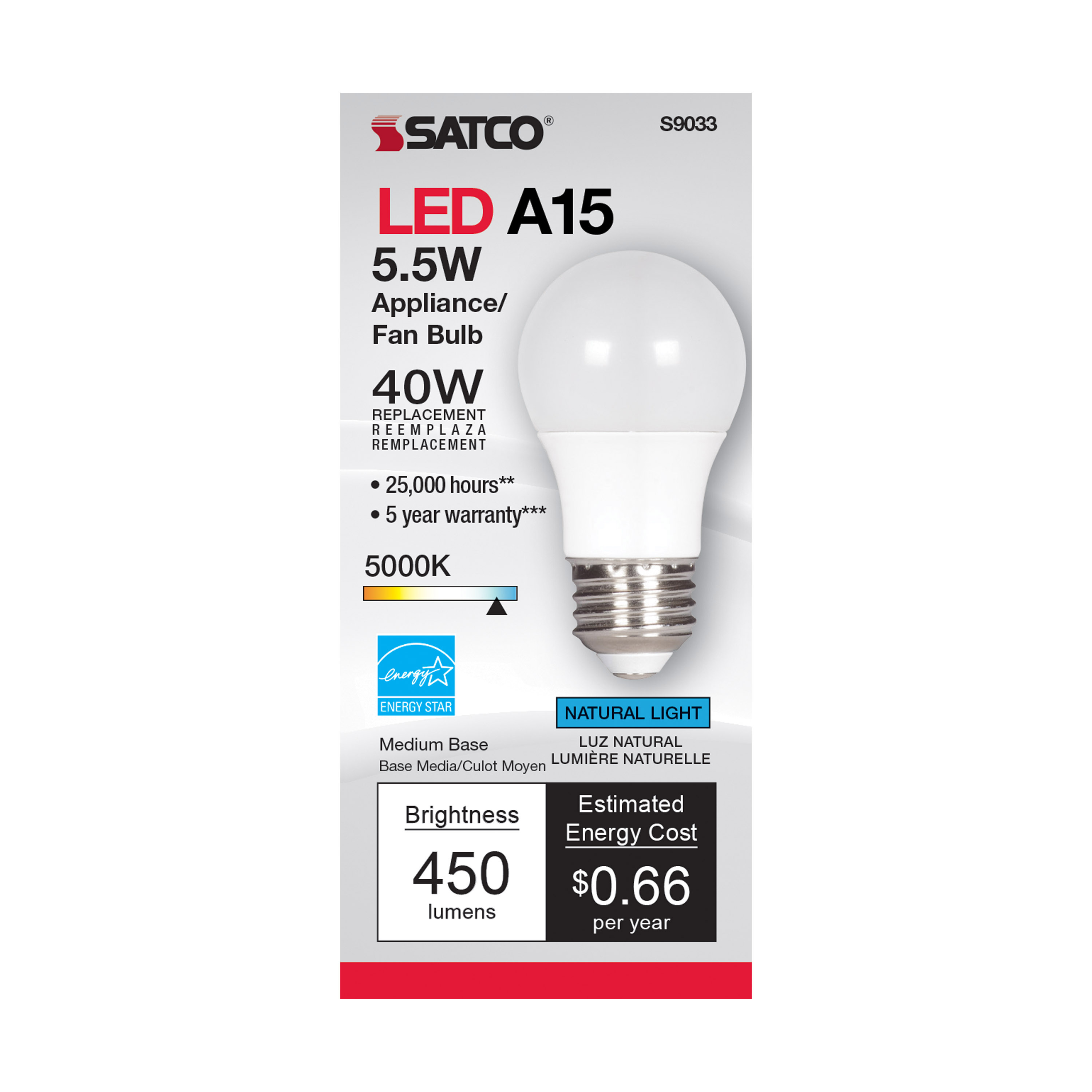 5.5A15/LED/5000K/120V - S9033