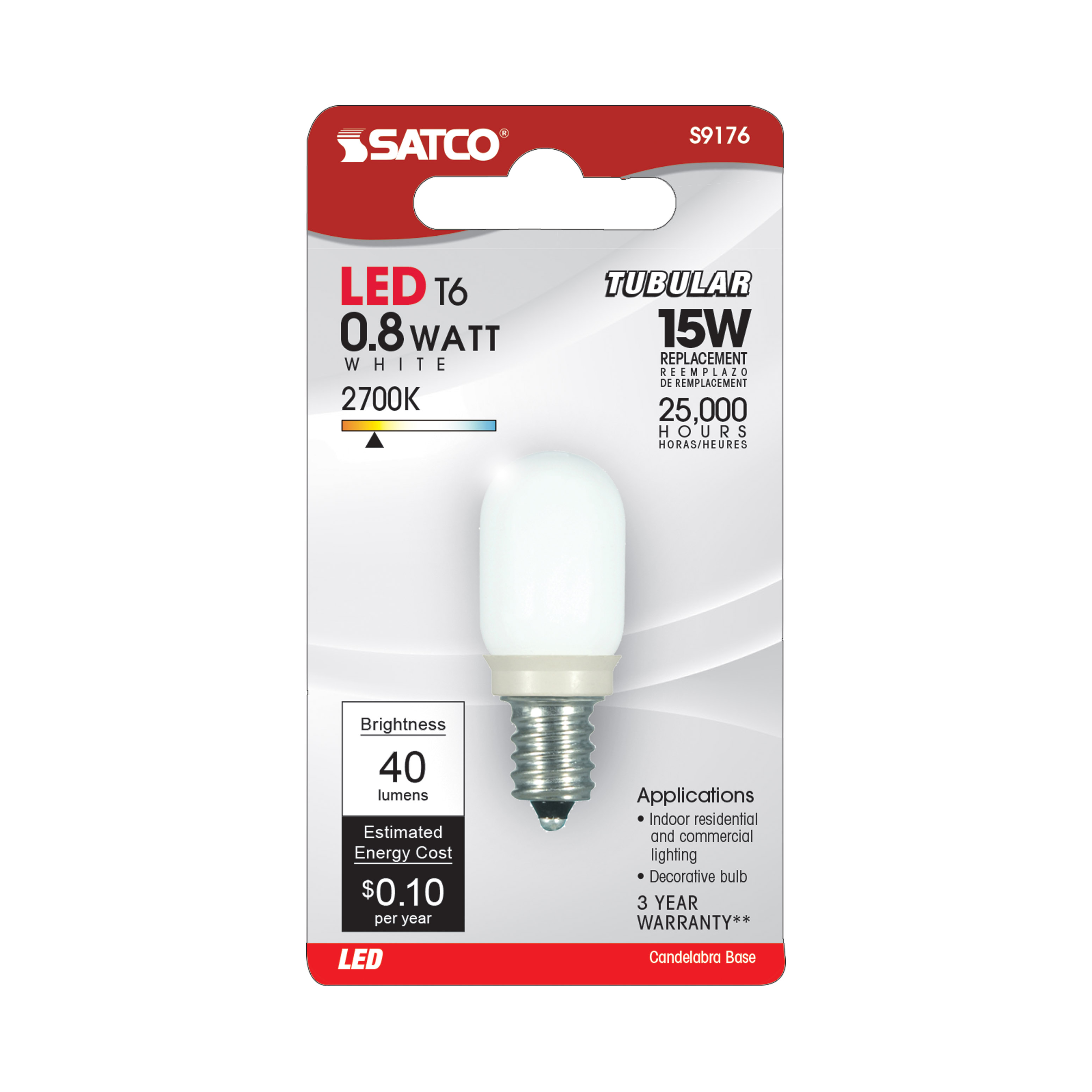 S9176 0.8W T6/FR/LED/120V/CD
