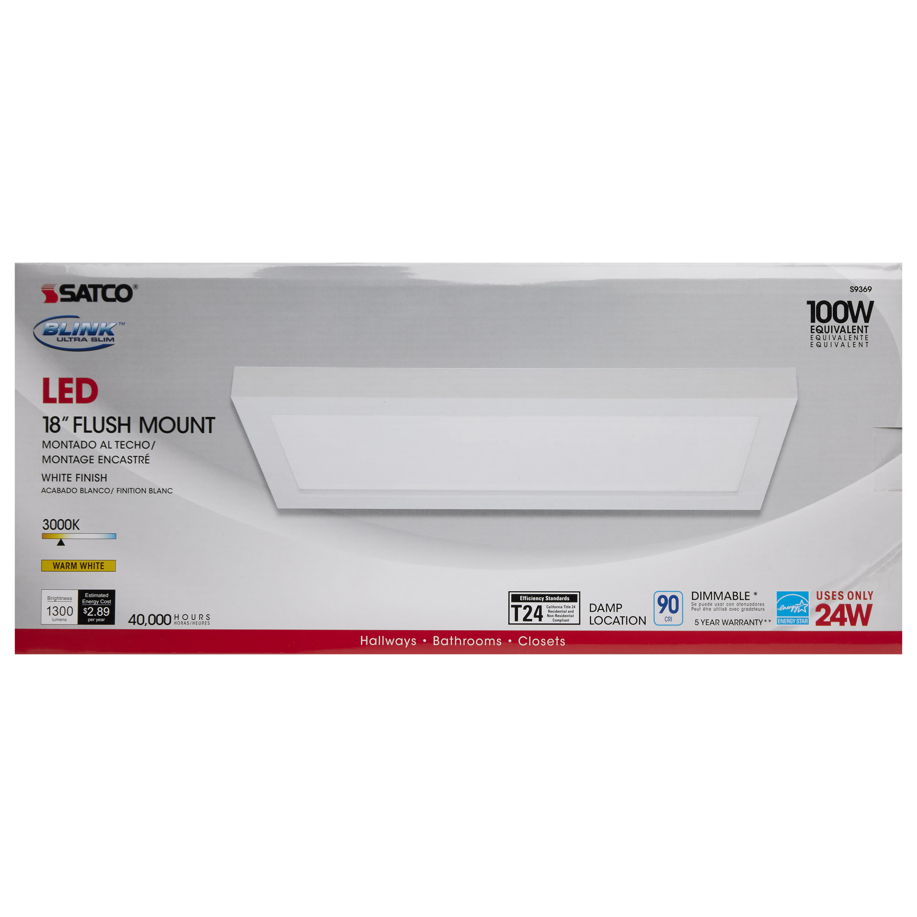 24W/LED/7x18"FLUSH/30K/REC - S9369