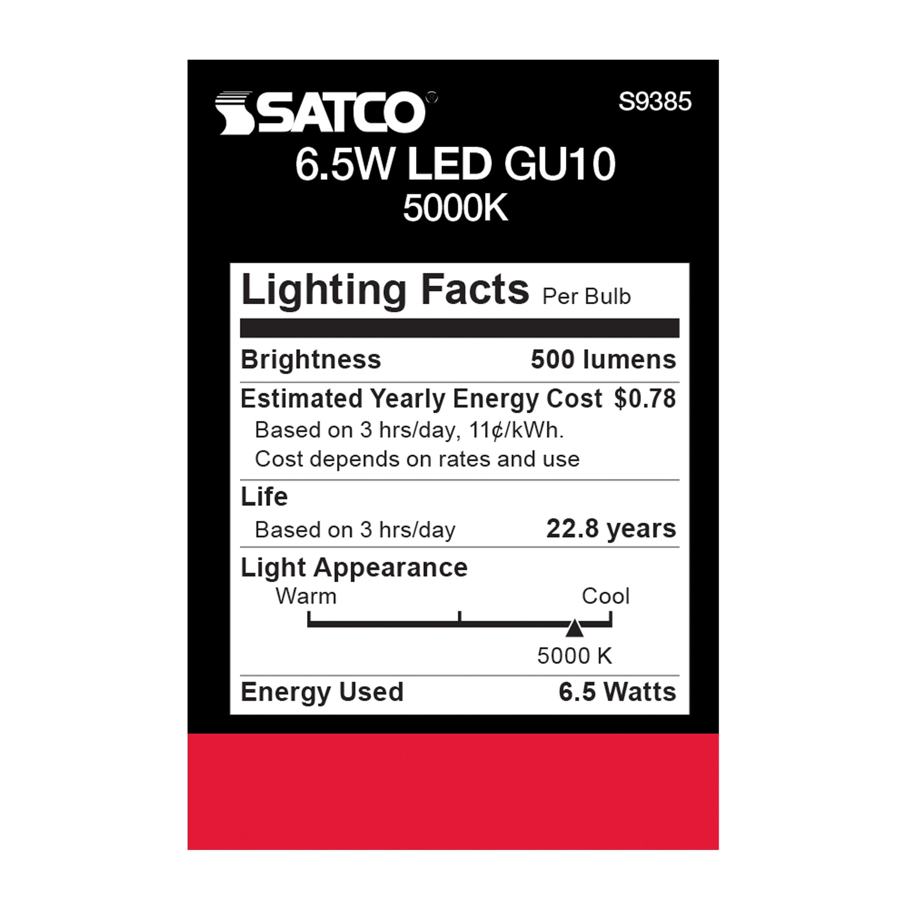 6.5MR16/LED/40'/50K/120V/GU10 - S9385