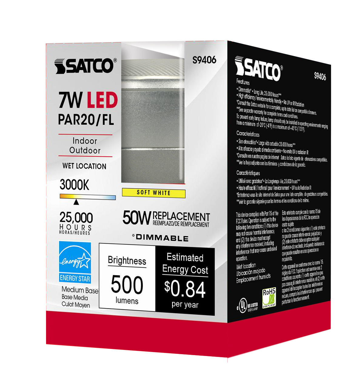 7PAR20/LED/40'/3000K/120V/D - S9406