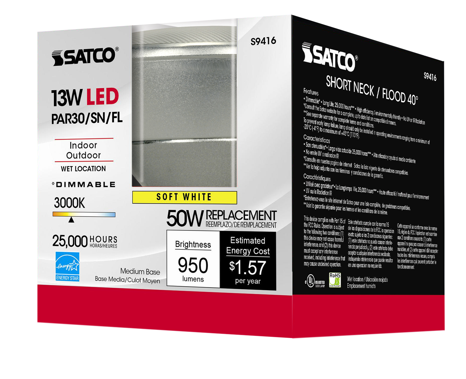 13PAR30/SN/LED/40'/3000K/120V - S9416