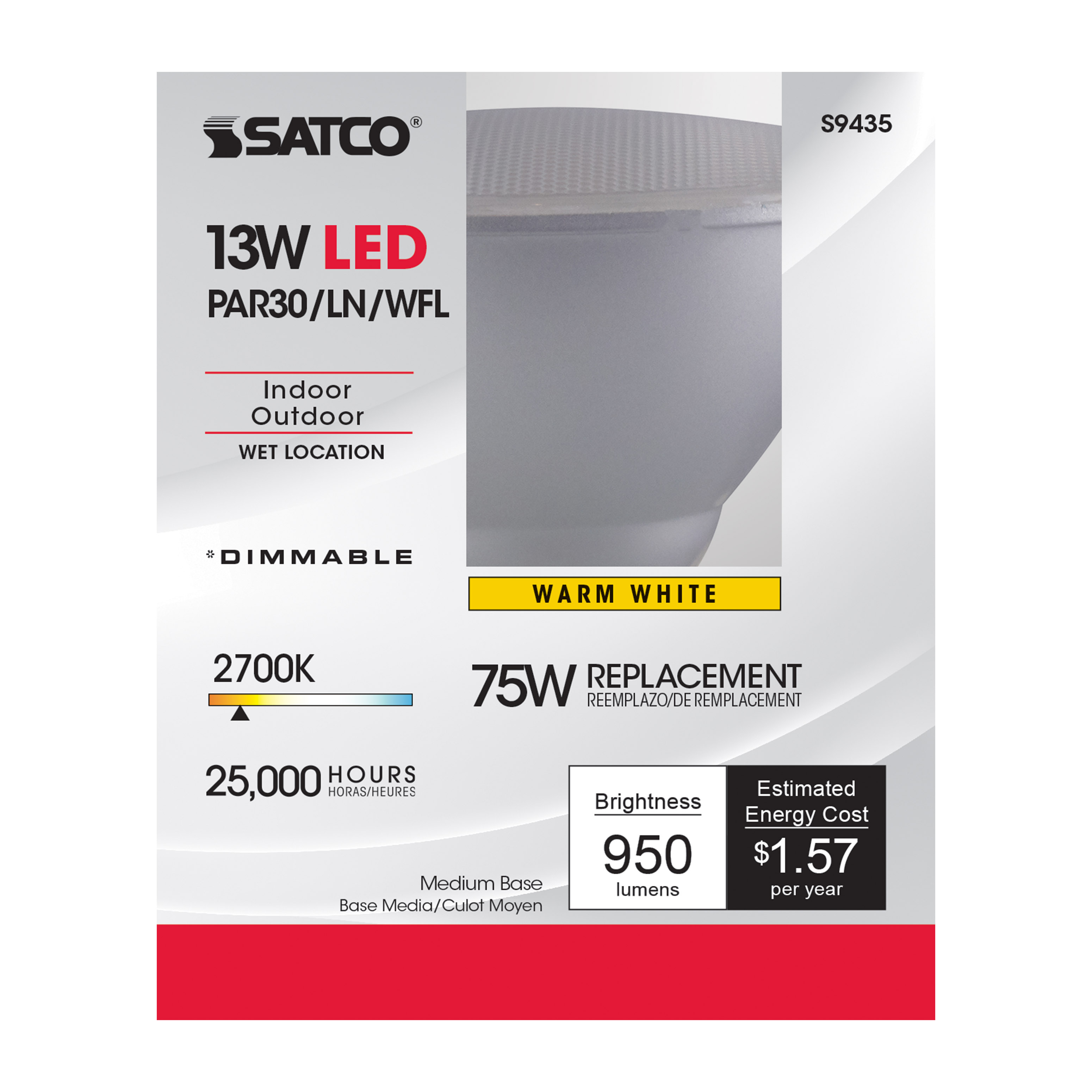 13PAR30/LN/LED/60'/2700K/120V - S9435