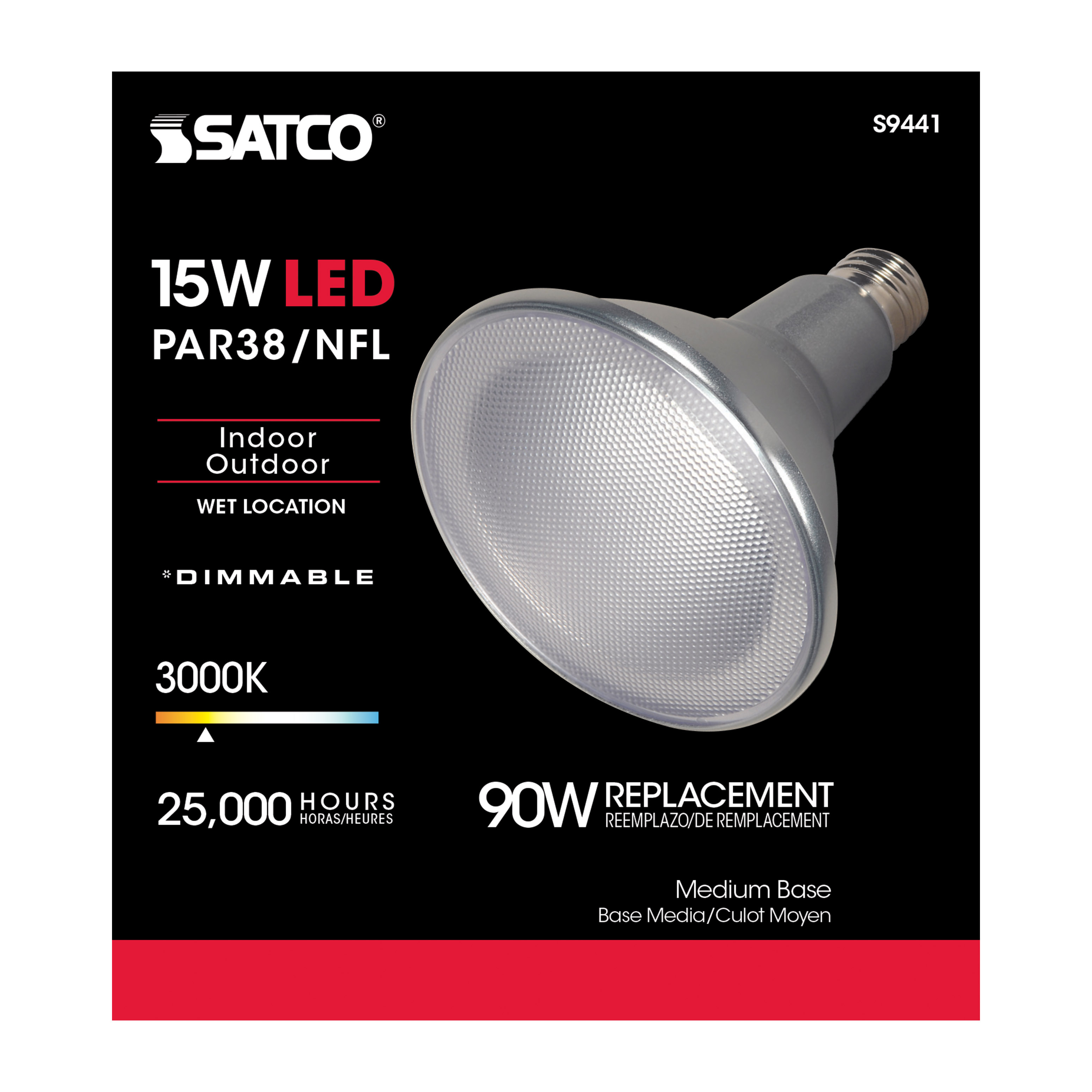 15PAR38/LED/25'/3000K/120V/D - S9441