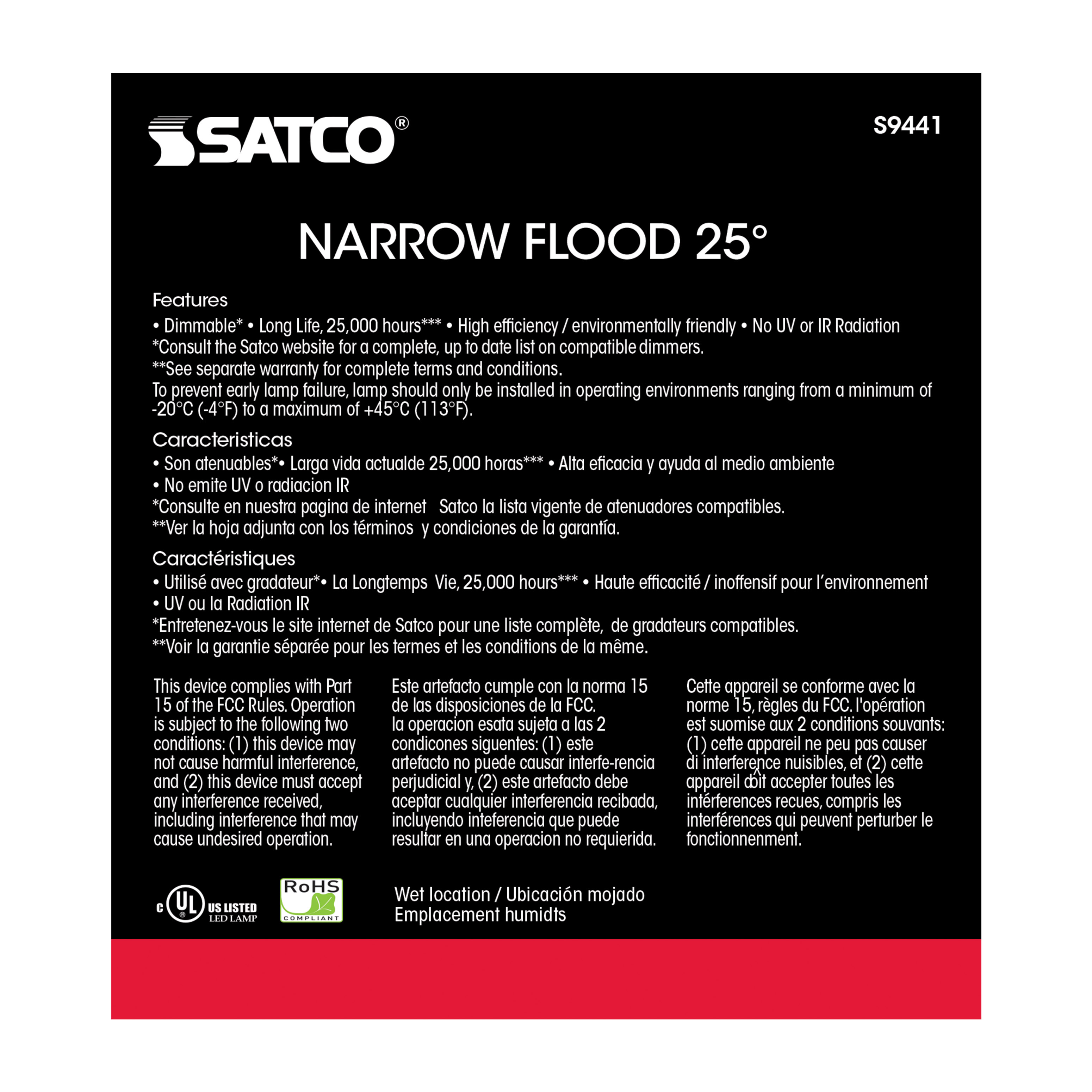 15PAR38/LED/25'/3000K/120V/D - S9441