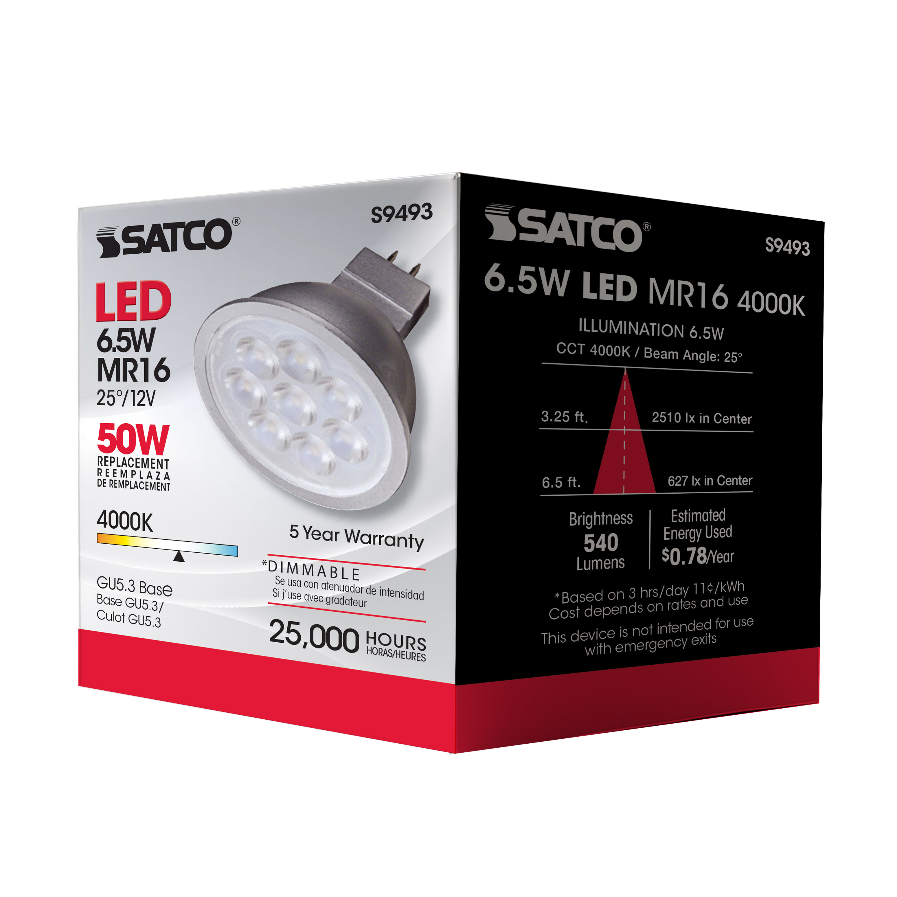 6.5MR16/LED/25'/40K/12V - S9493