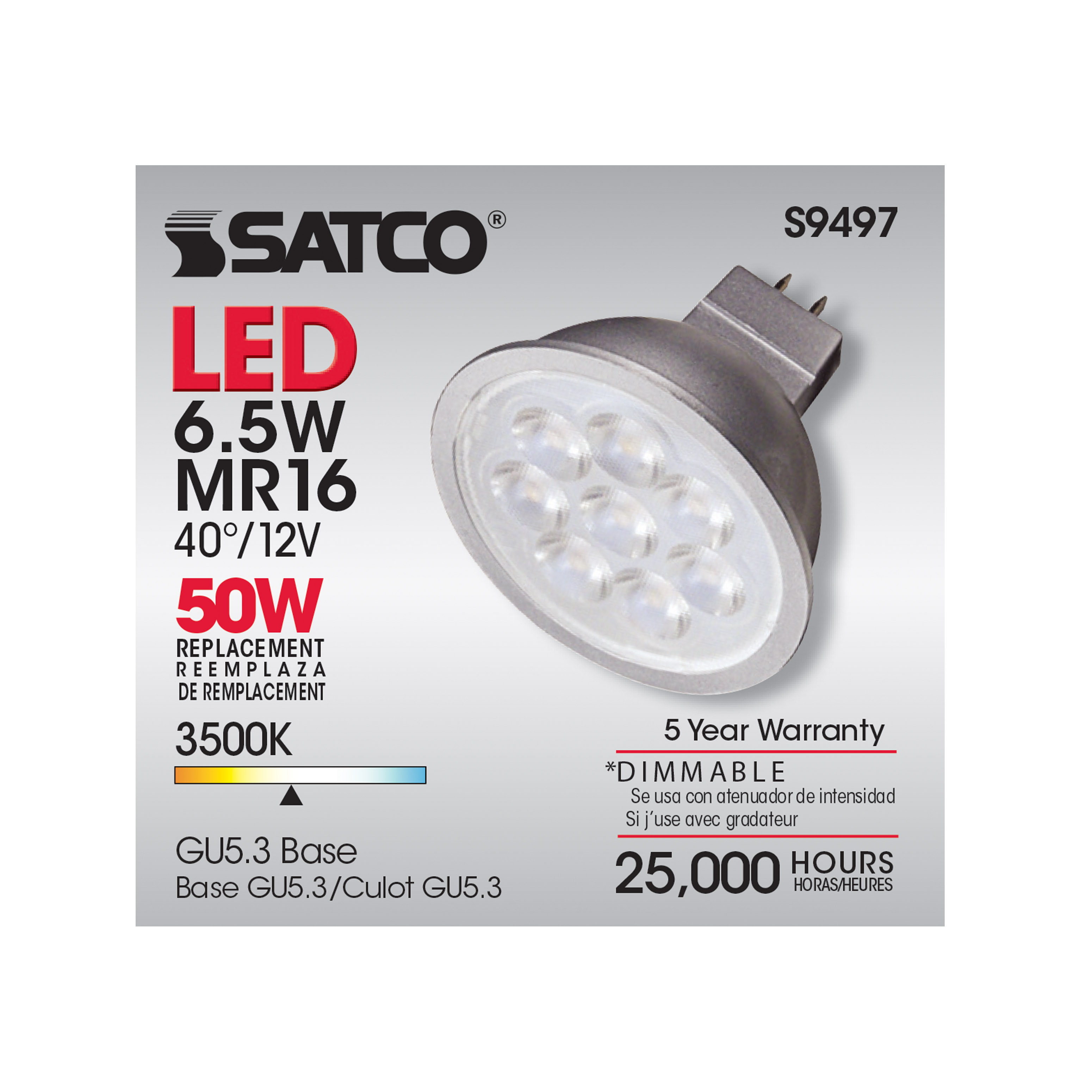 6.5MR16/LED/40'/35K/12V - S9497