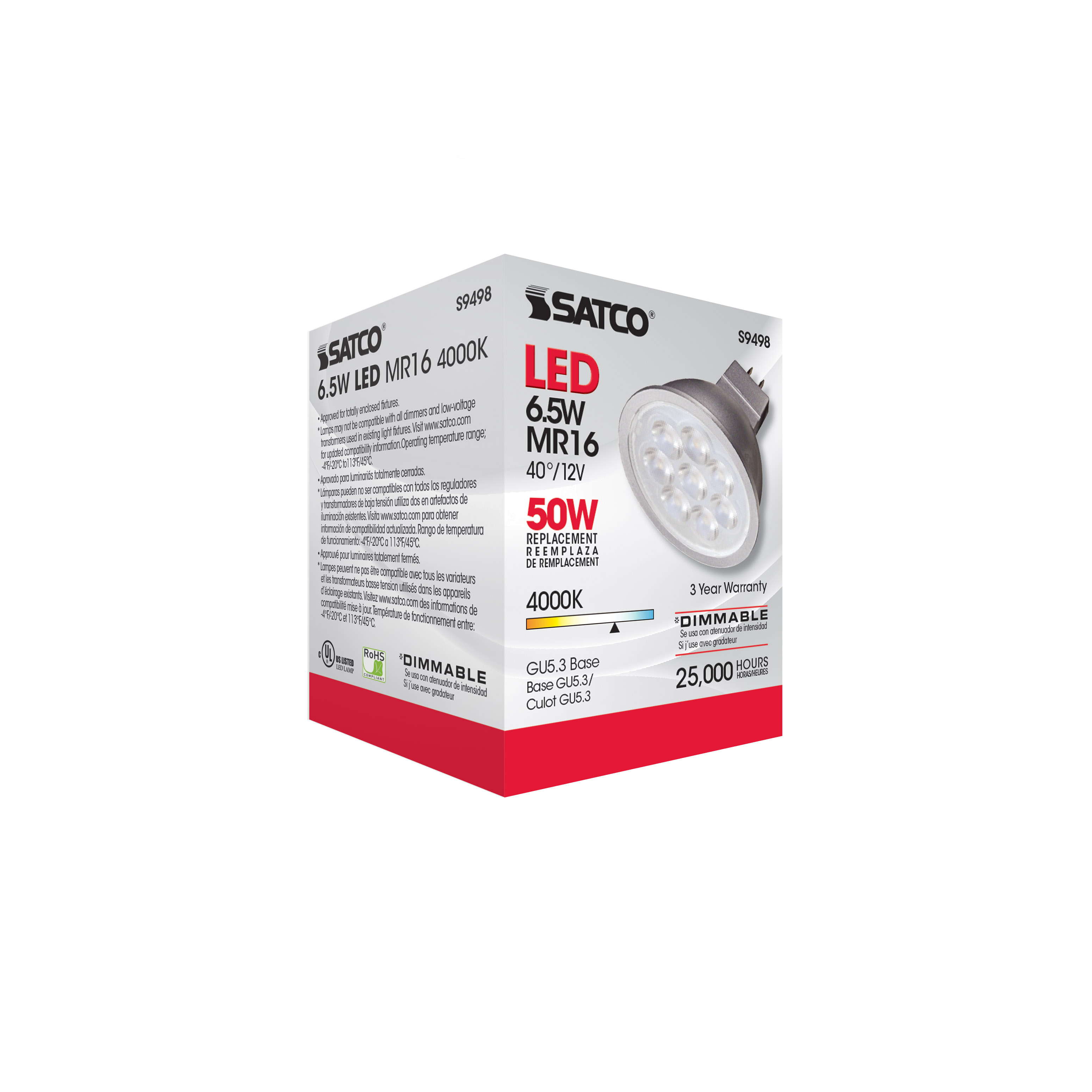 6.5MR16/LED/40'/40K/12V - S9498