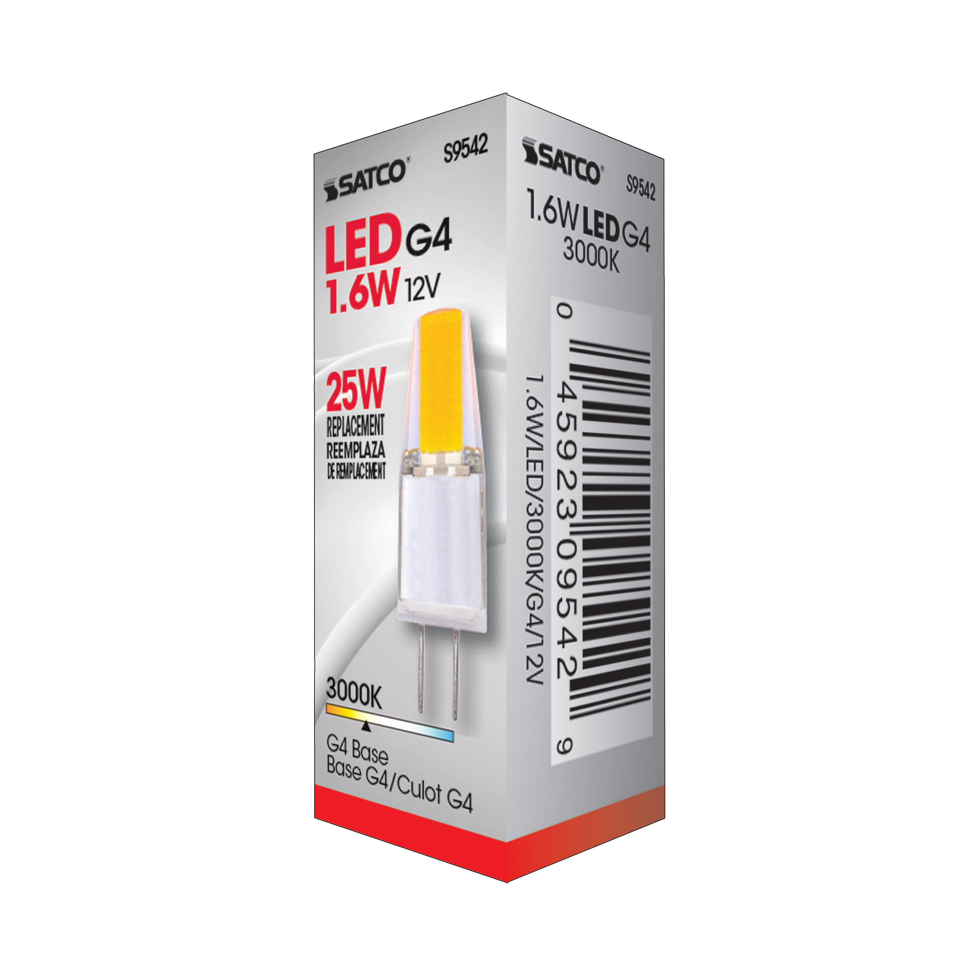 LED 1.6W JC/G4 12V 3000K 200L - S9542