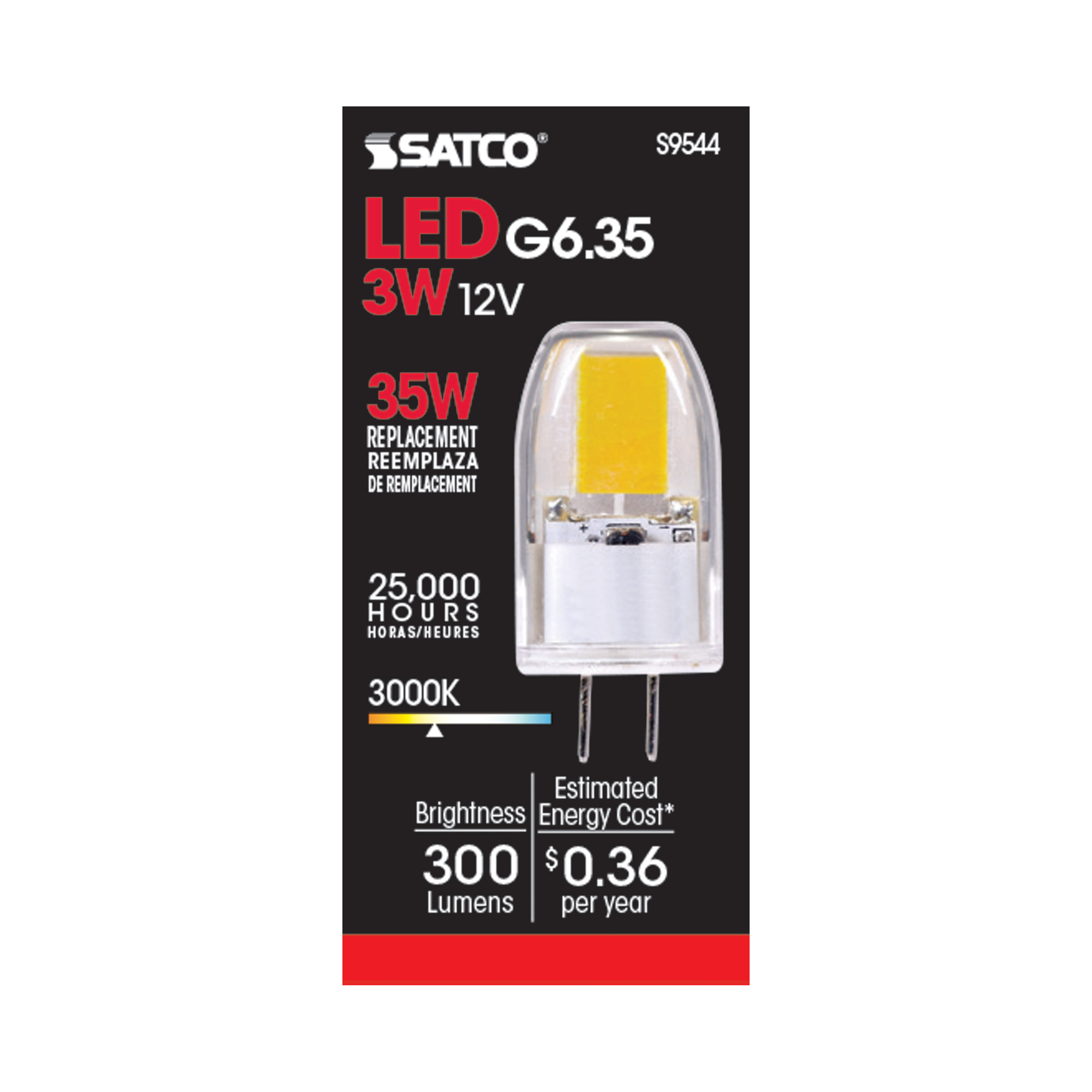 LED 3W JC/G6.35 12V 3000K 300L - S9544