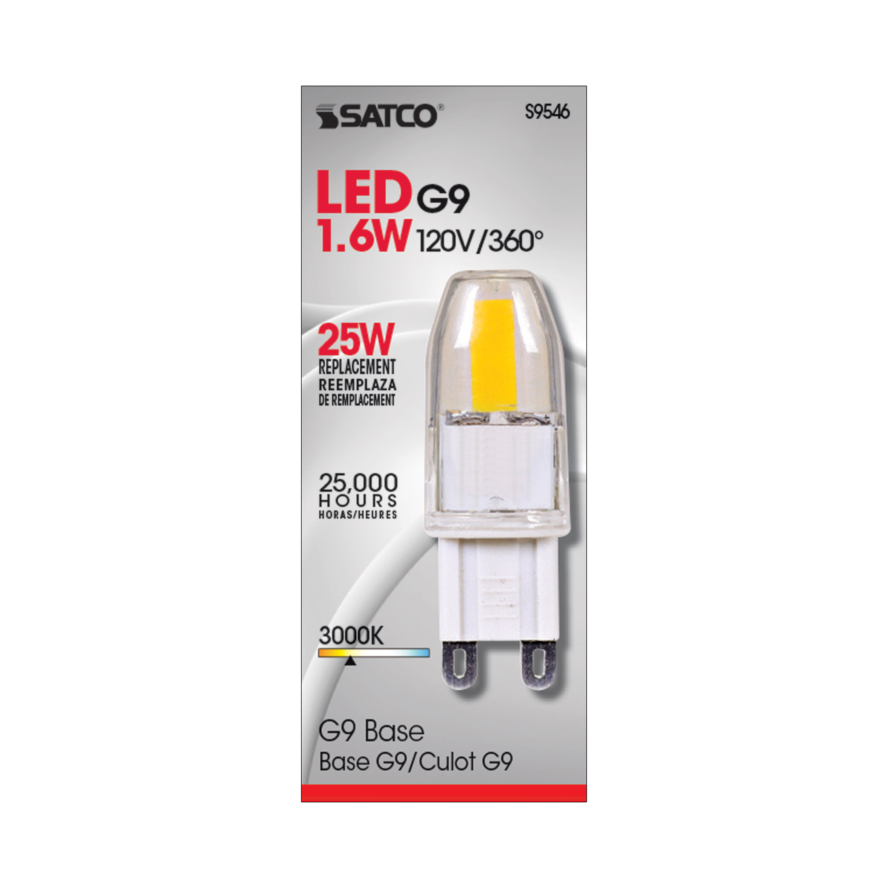 LED 1.6W JCD/G9 120V 3000K - S9546