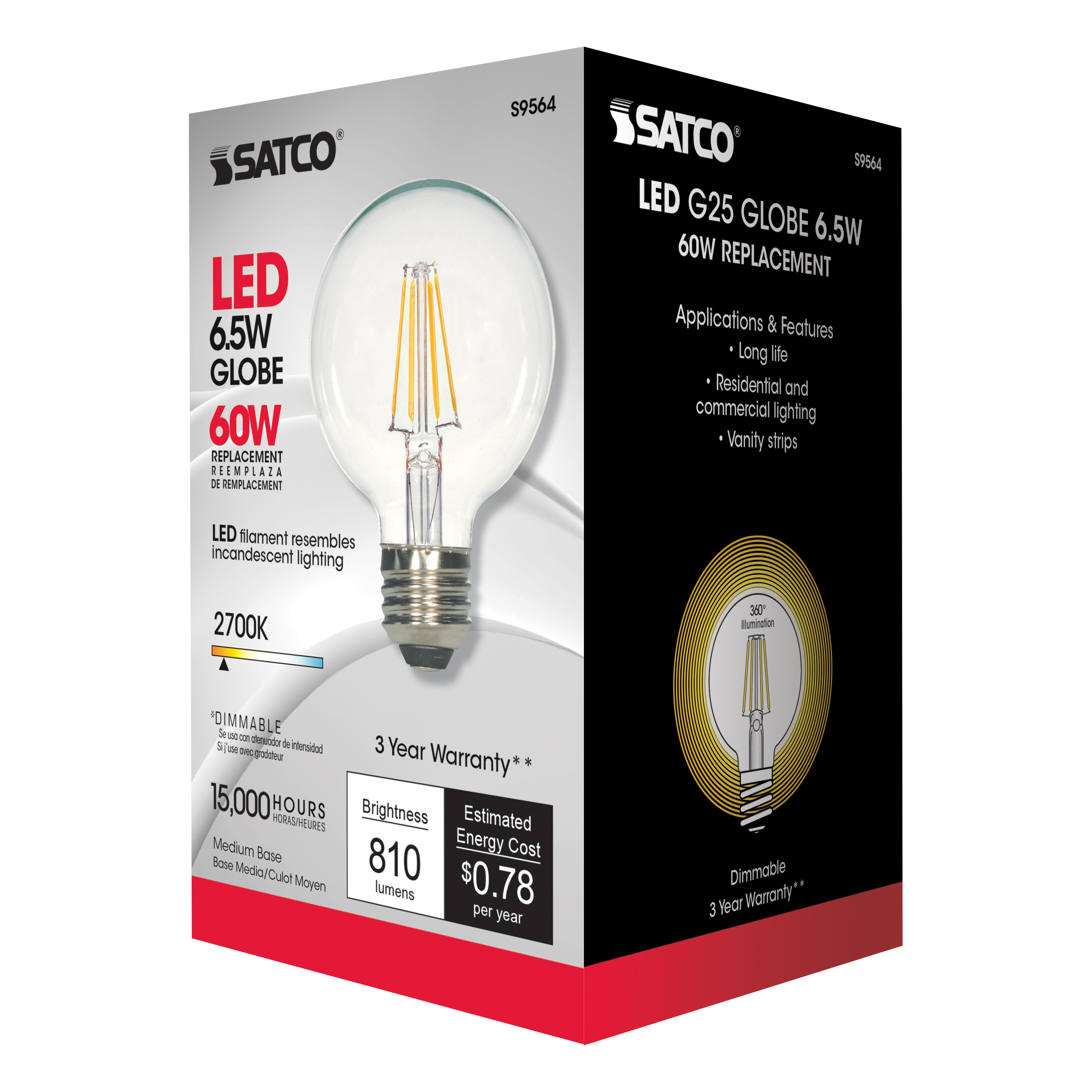 7G25/CL/LED/E26/27K/120V - S9564