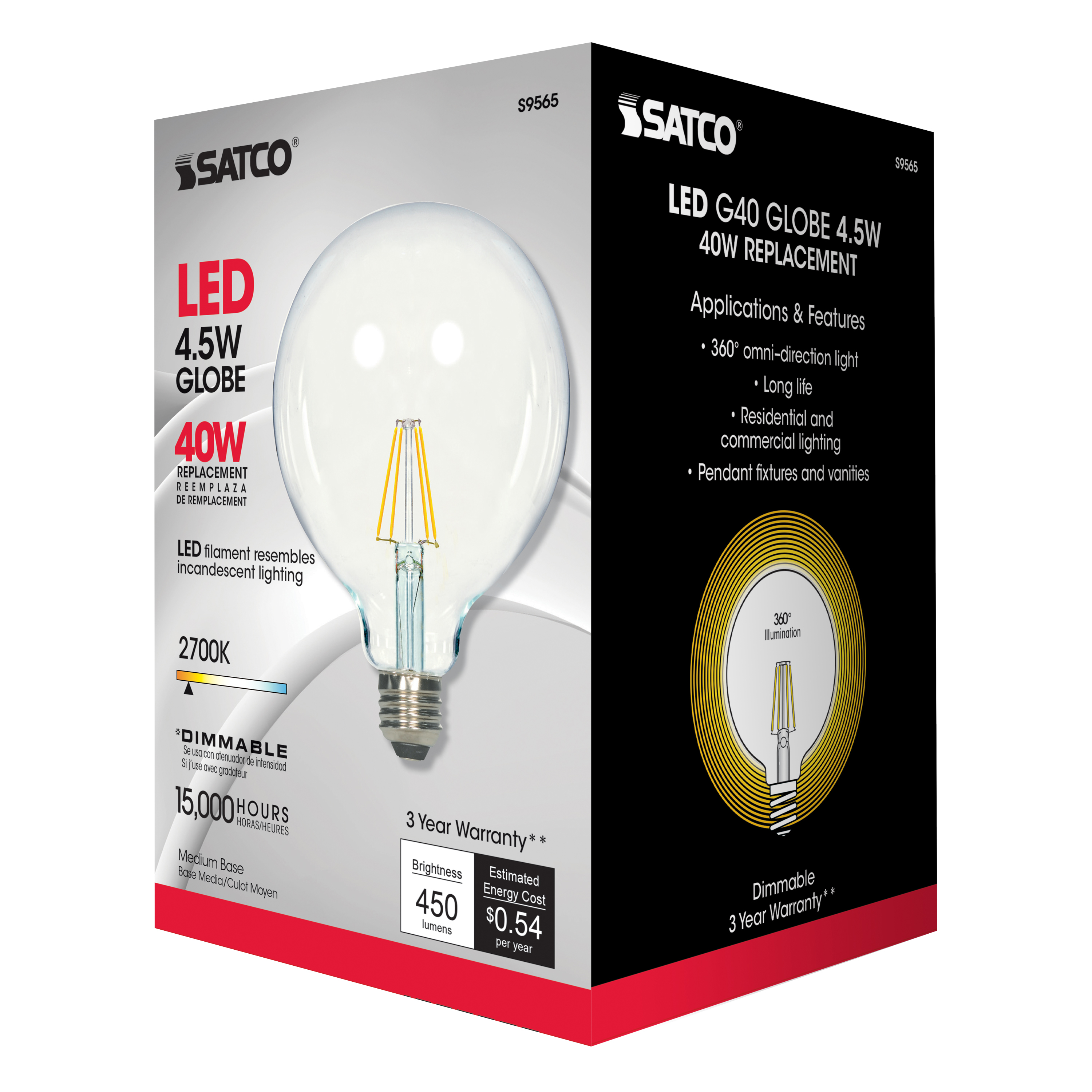 5.5G40/CL/LED/E26/27K/120V - S9565