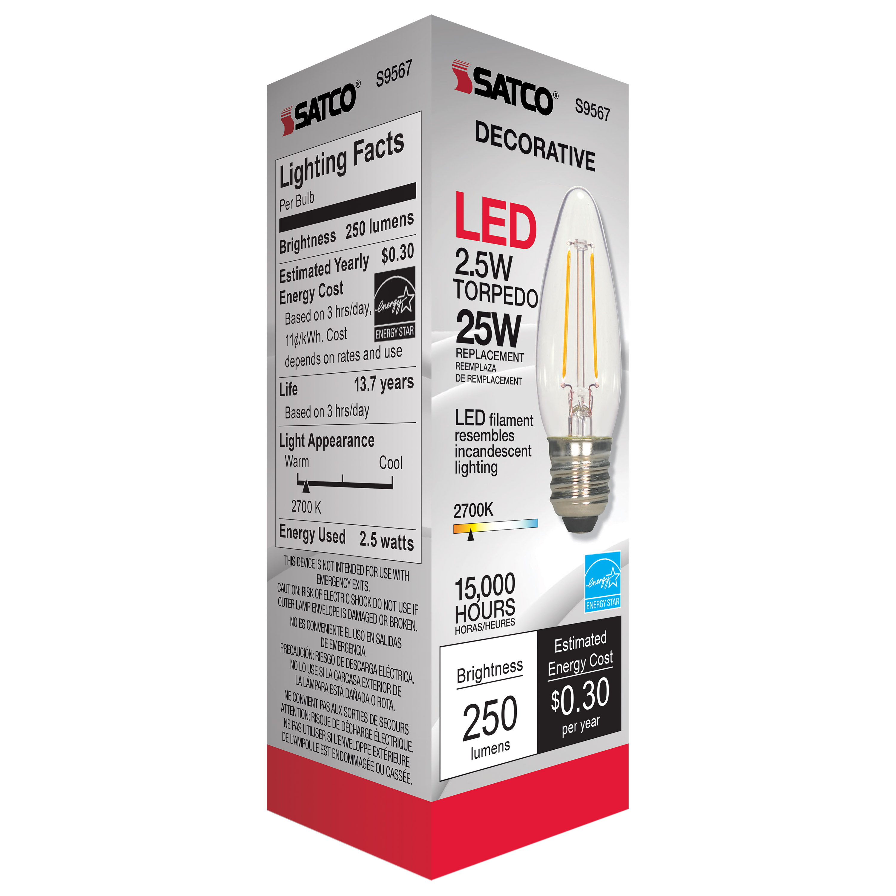 2.5W ETC/LED/27K/120V - S9567