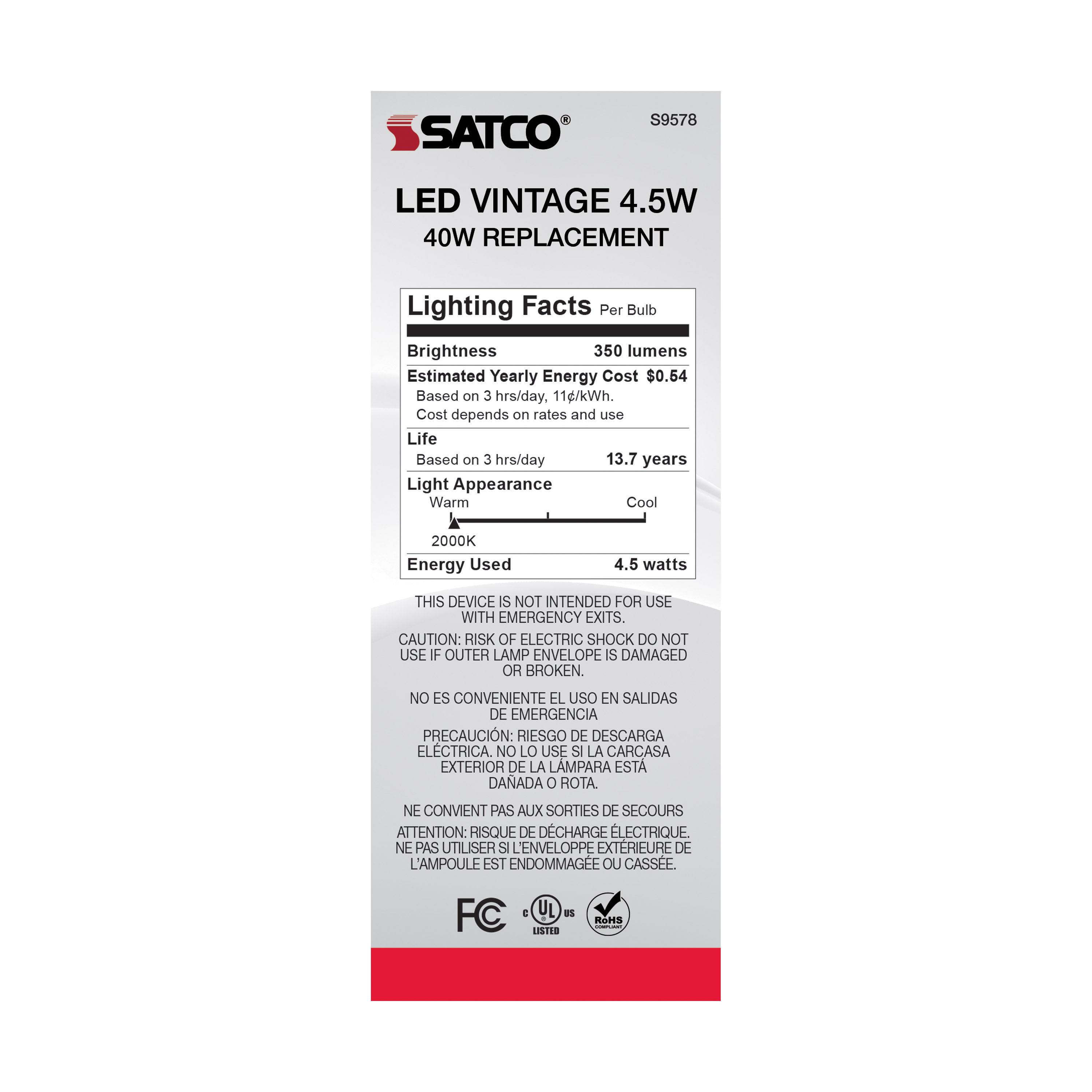 4.5ST19/AMB/LED/E26/20K/120V - S9578