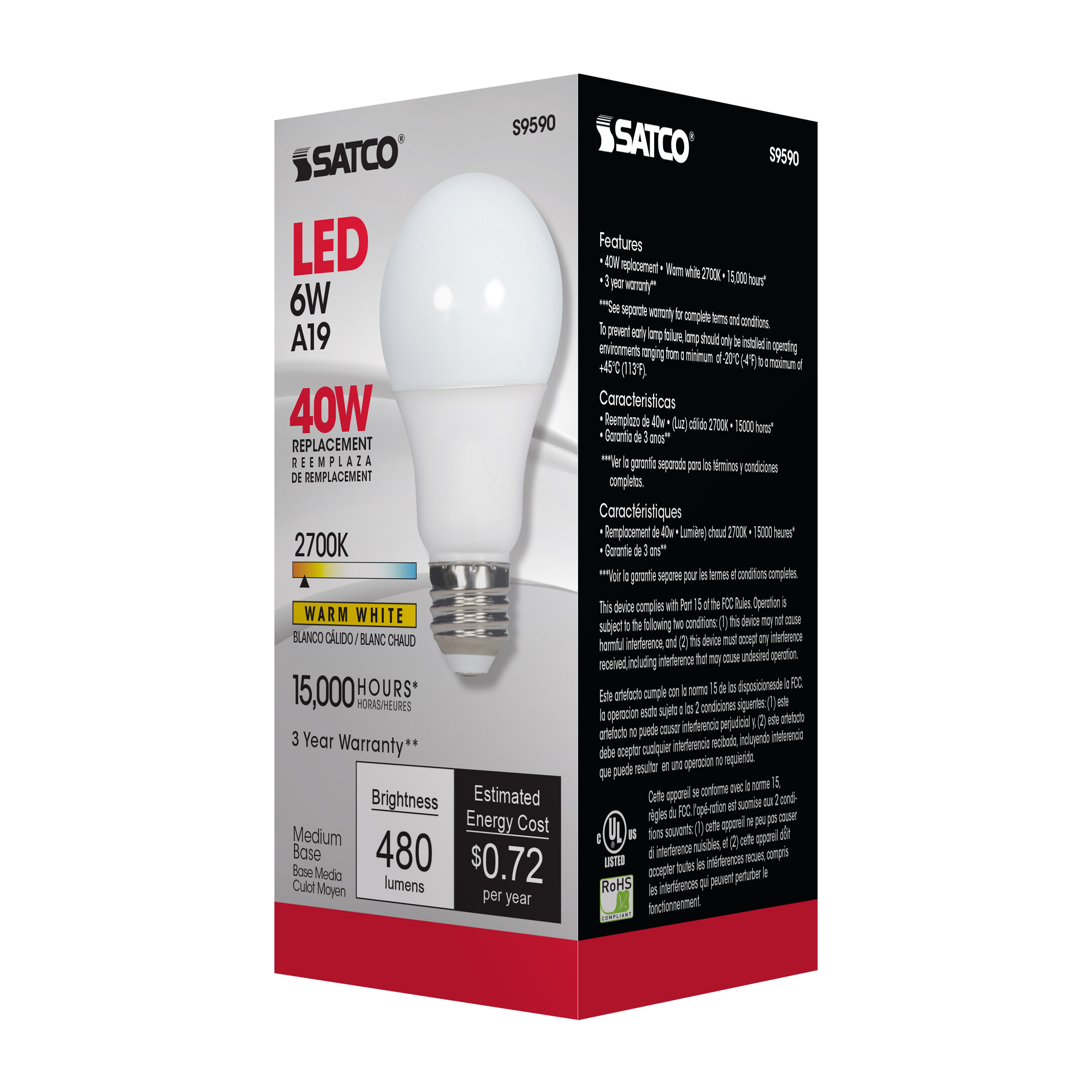 6A19/LED/2700K/ND/120V - S9590