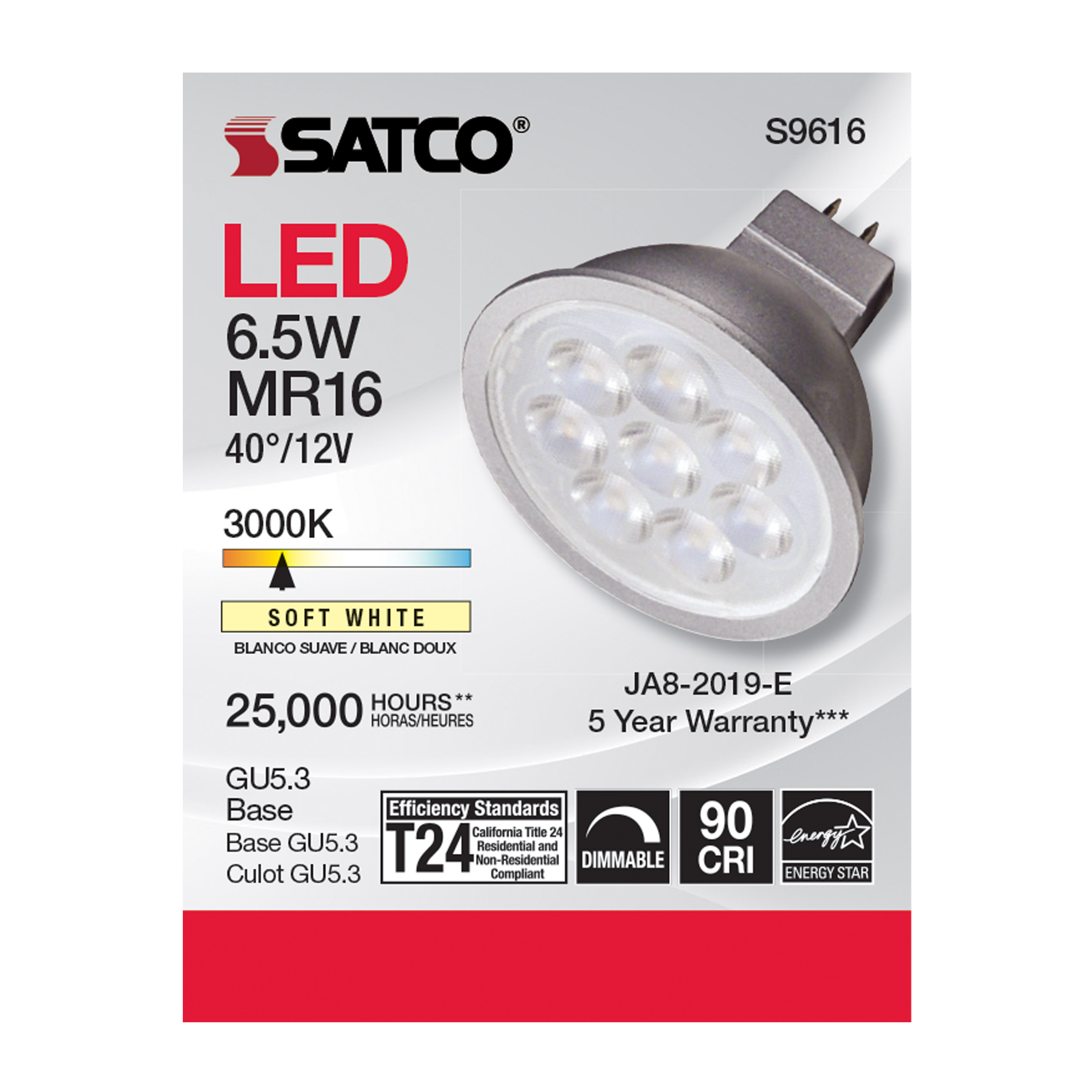 6.5MR16/LED/40'/30K/12V/90CRI - S9616