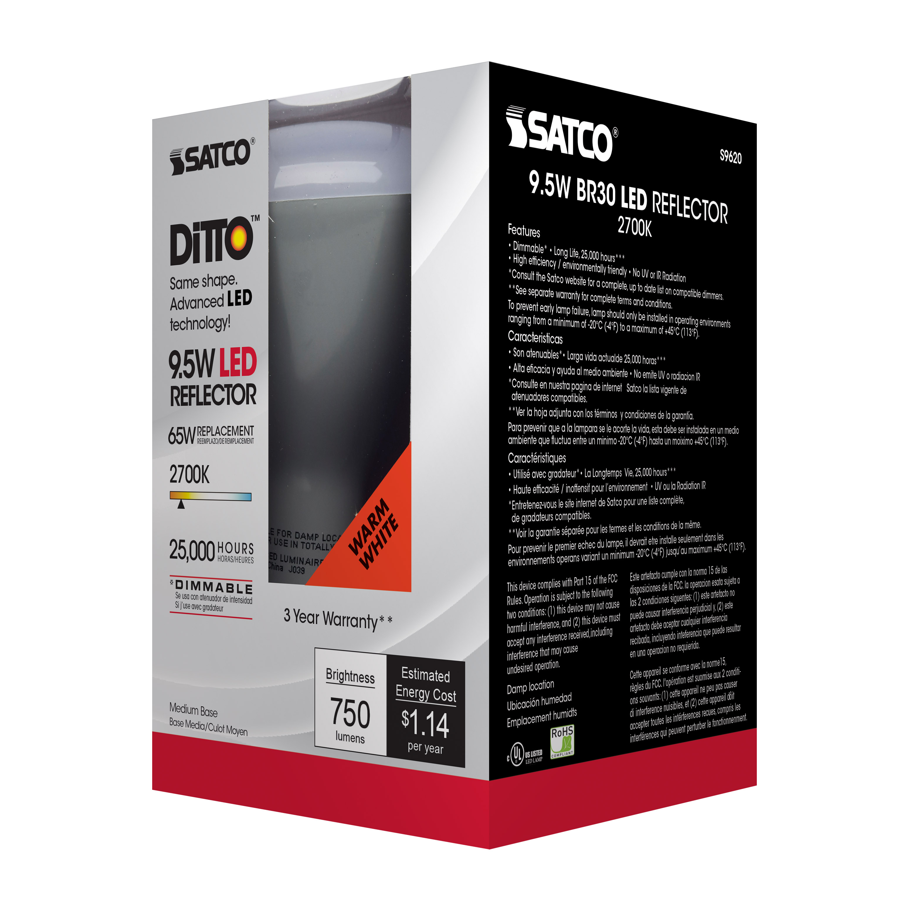 9.5BR30/LED/2700K/750L/120V/D - S9620