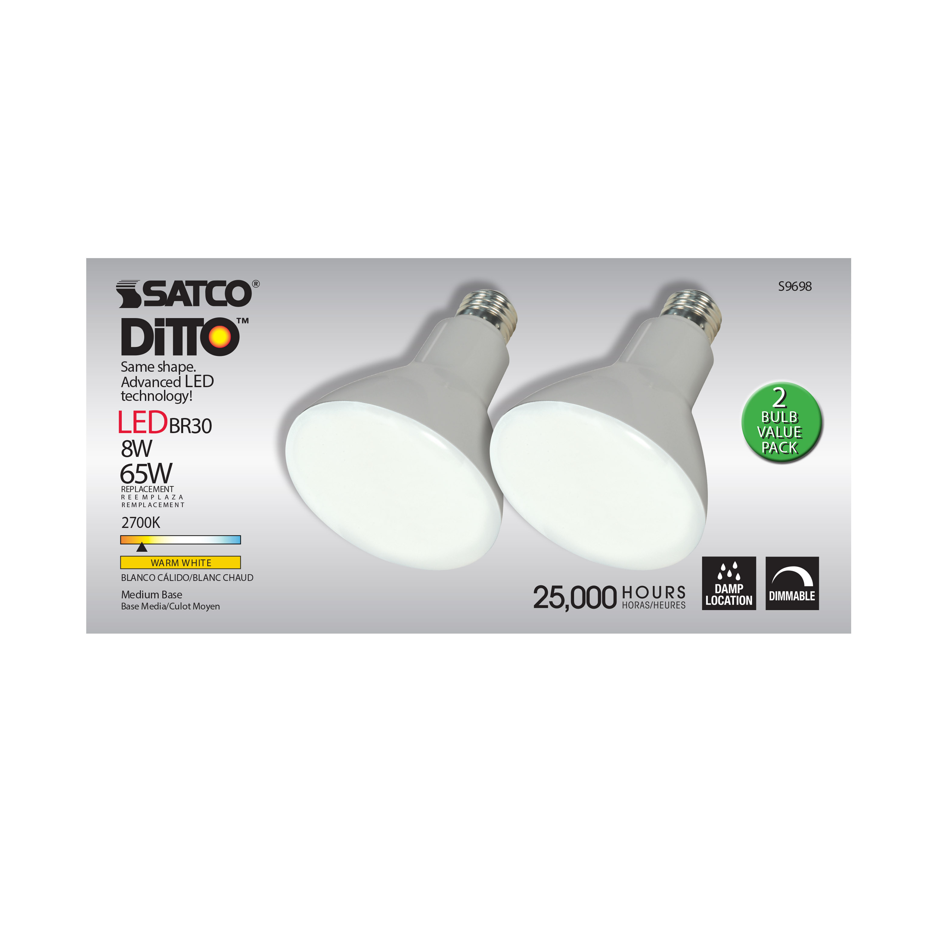 8BR30/LED/2700K/650L/2PK - S9698