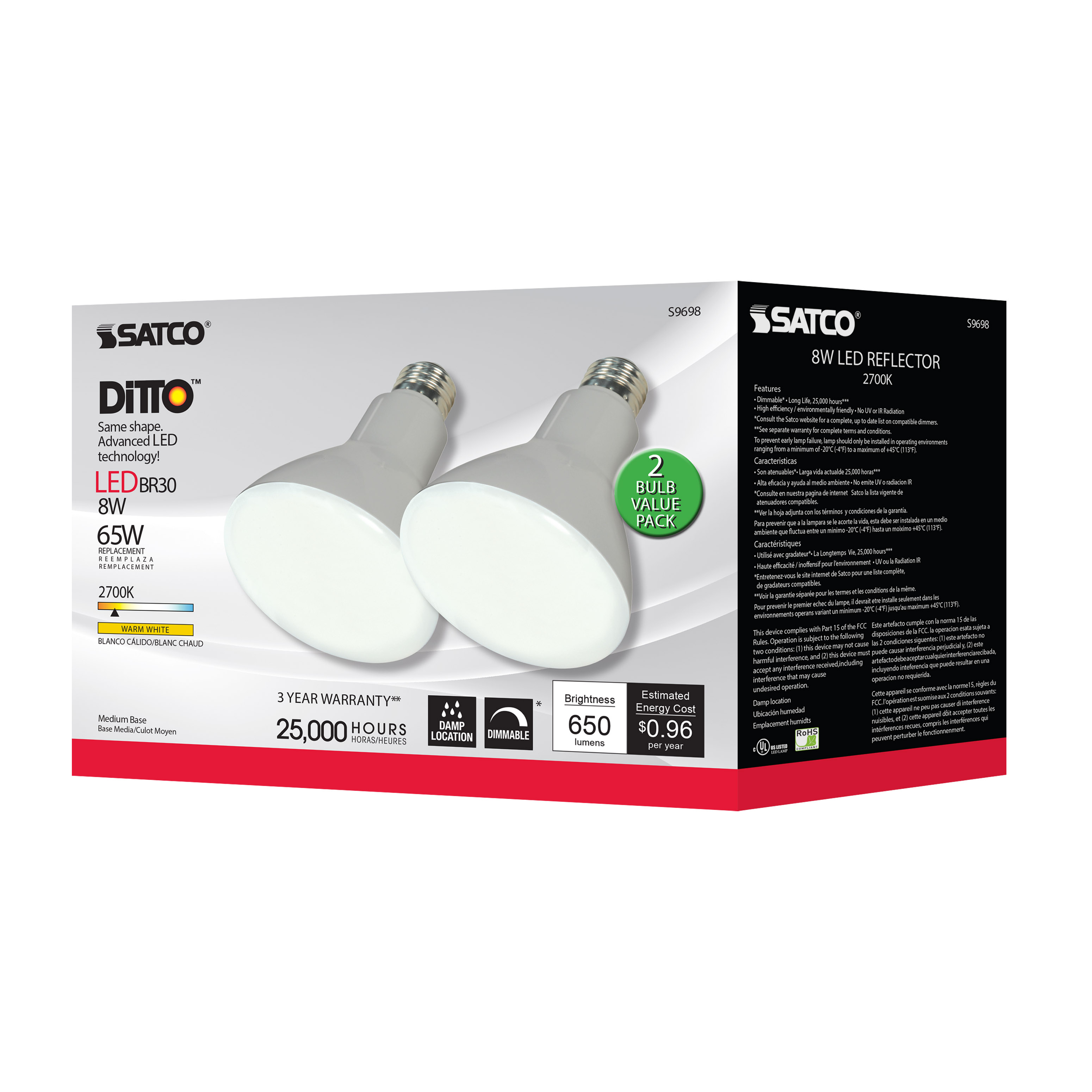 8BR30/LED/2700K/650L/2PK - S9698