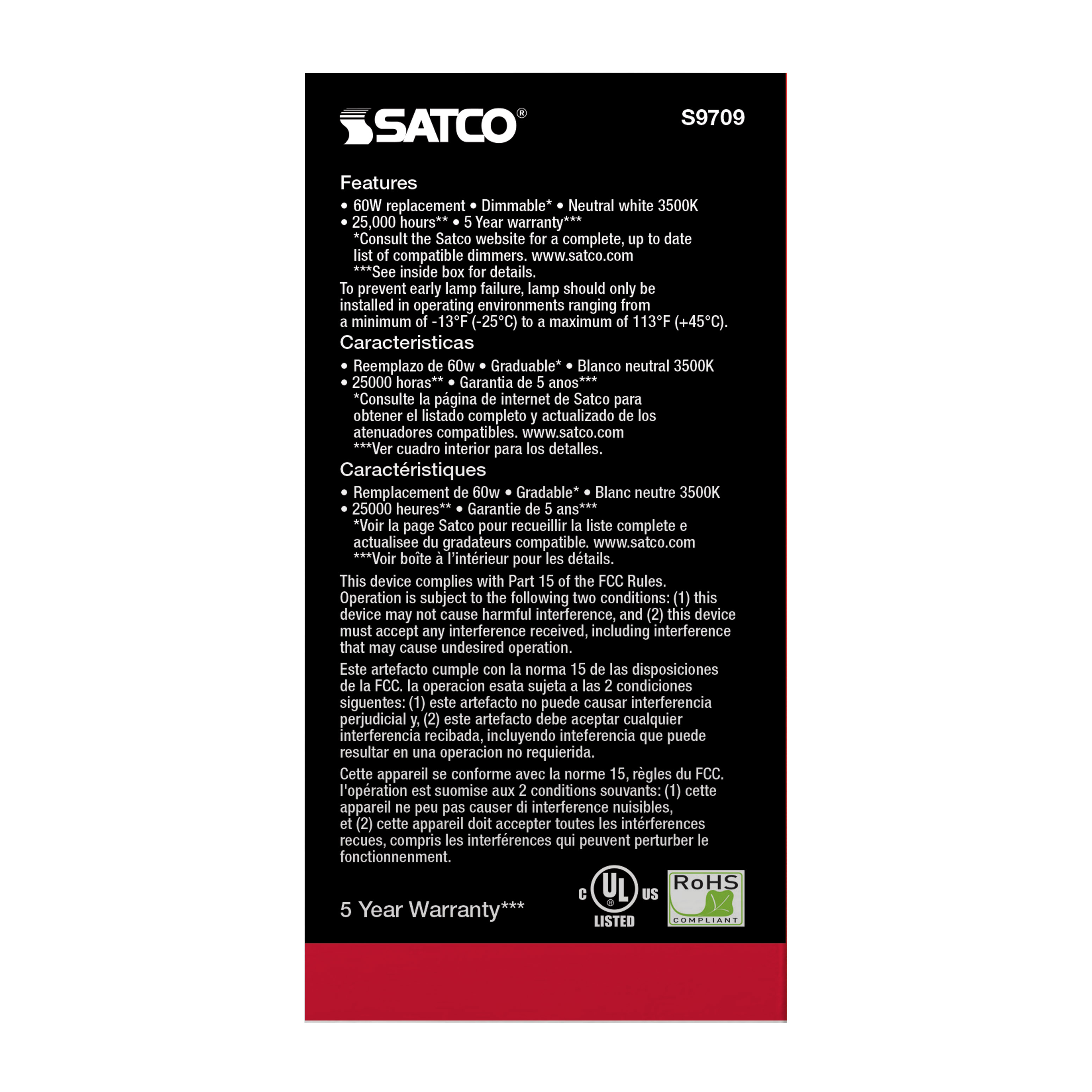 10A19/LED/35K/90CRI - S9709