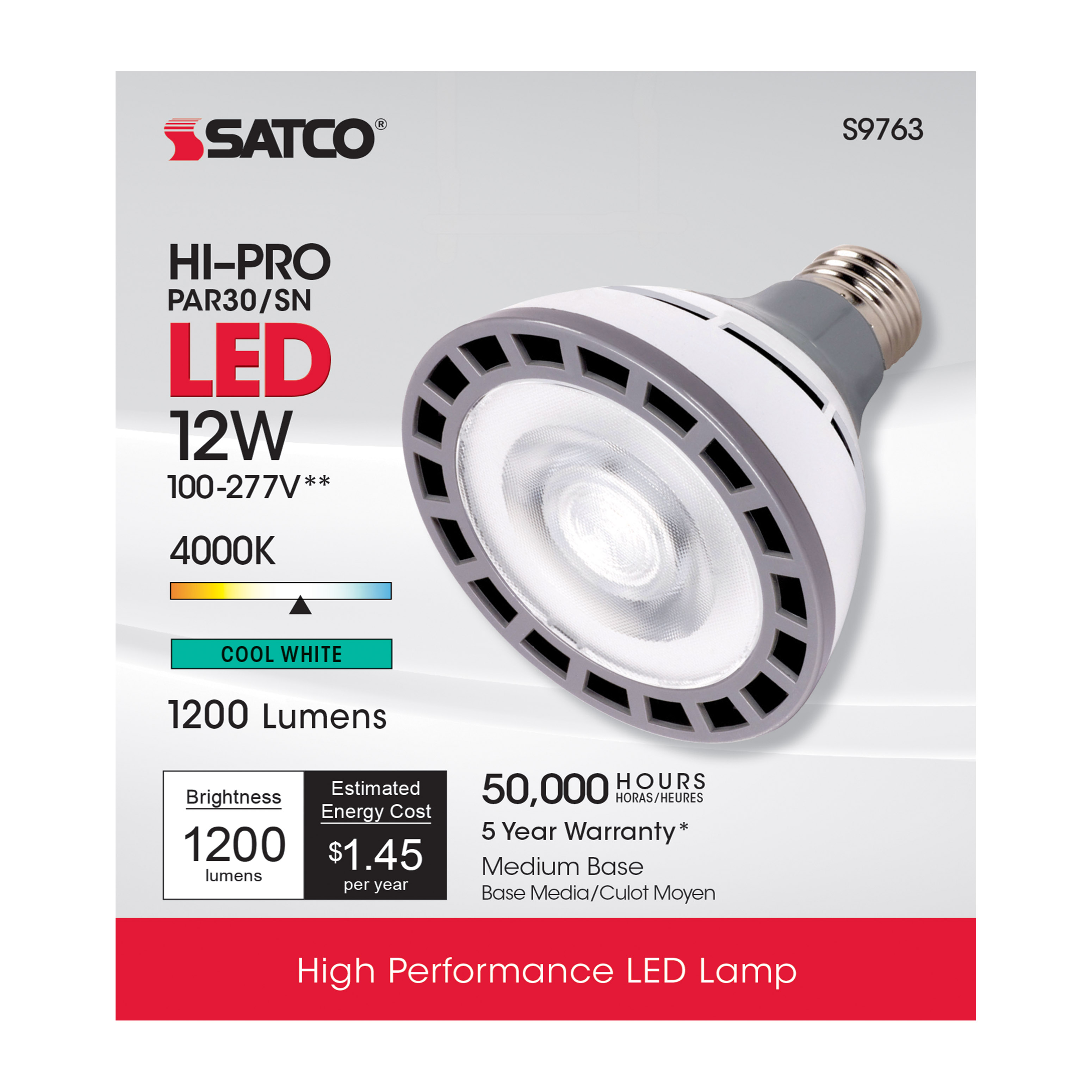 12W/LED/PAR30/SN/4K/100-277V - S9763