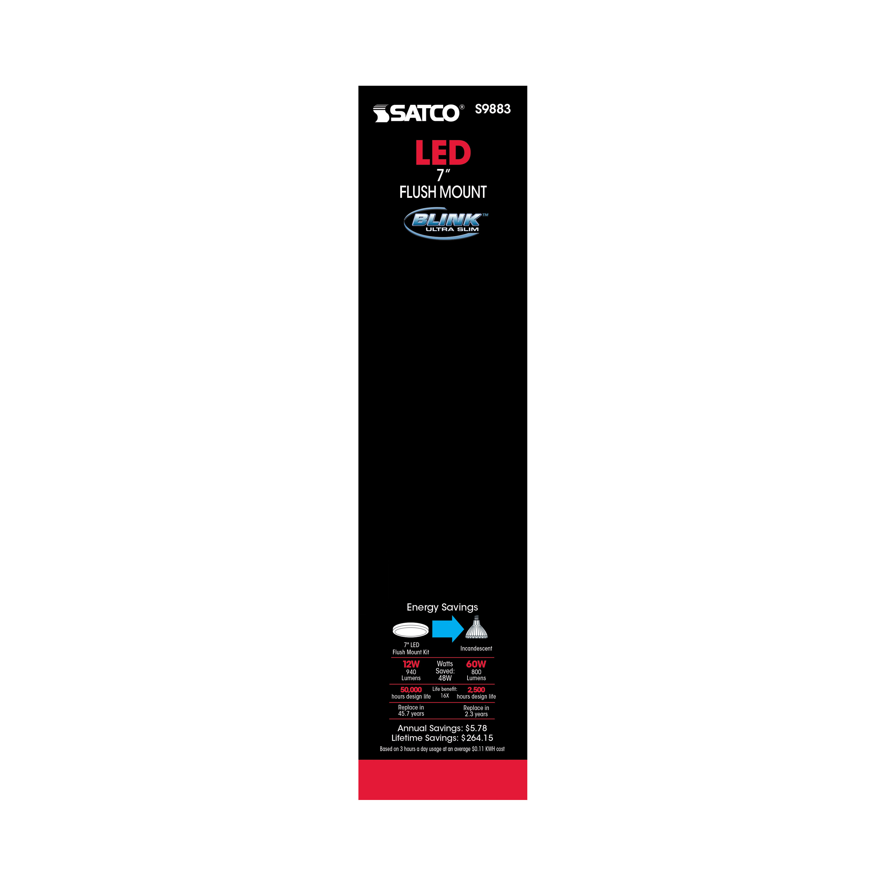 12W/LED/7"FLUSH/3K/BN/SL - S9883