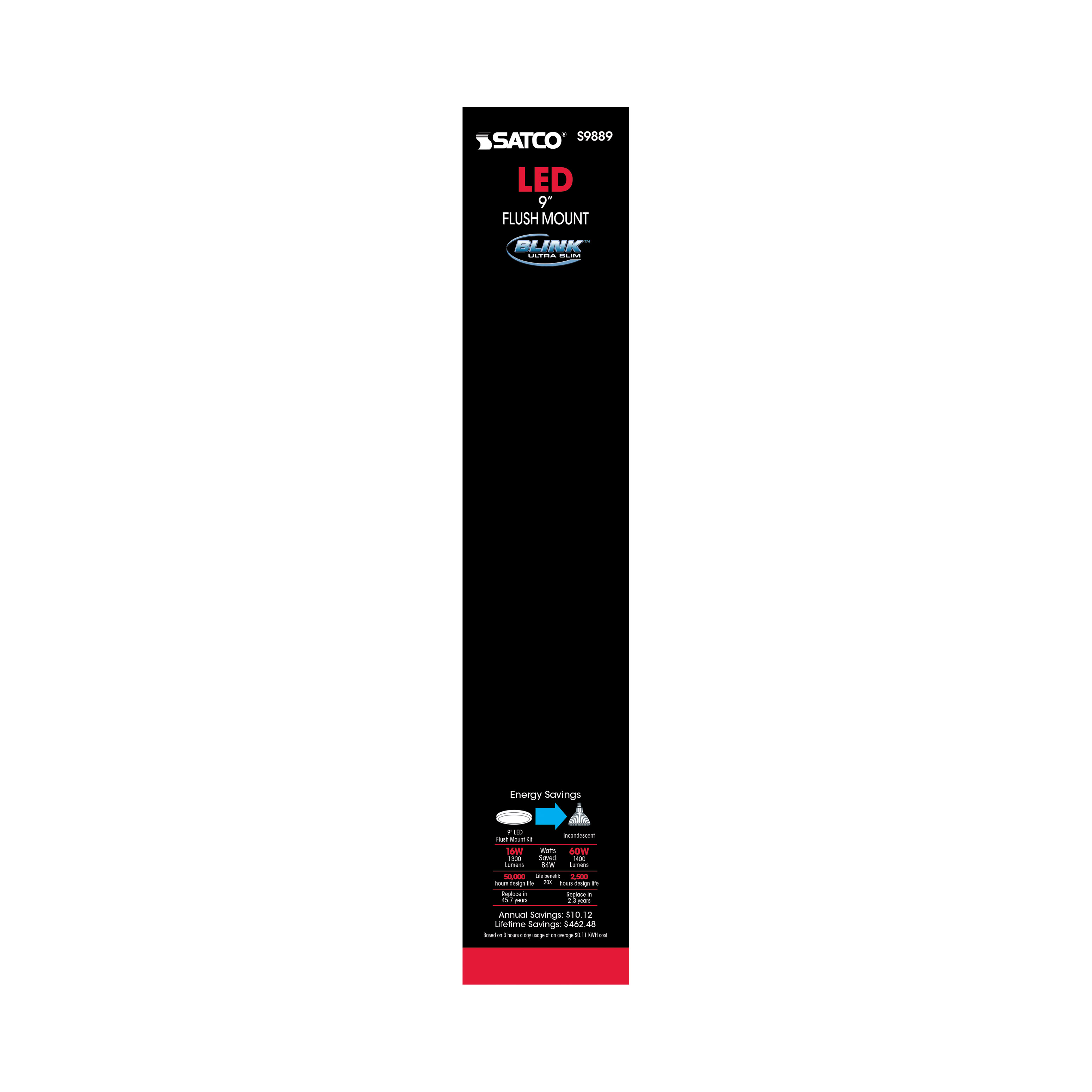 16W/LED/9"FLUSH/3K/BRZ/SL - S9889