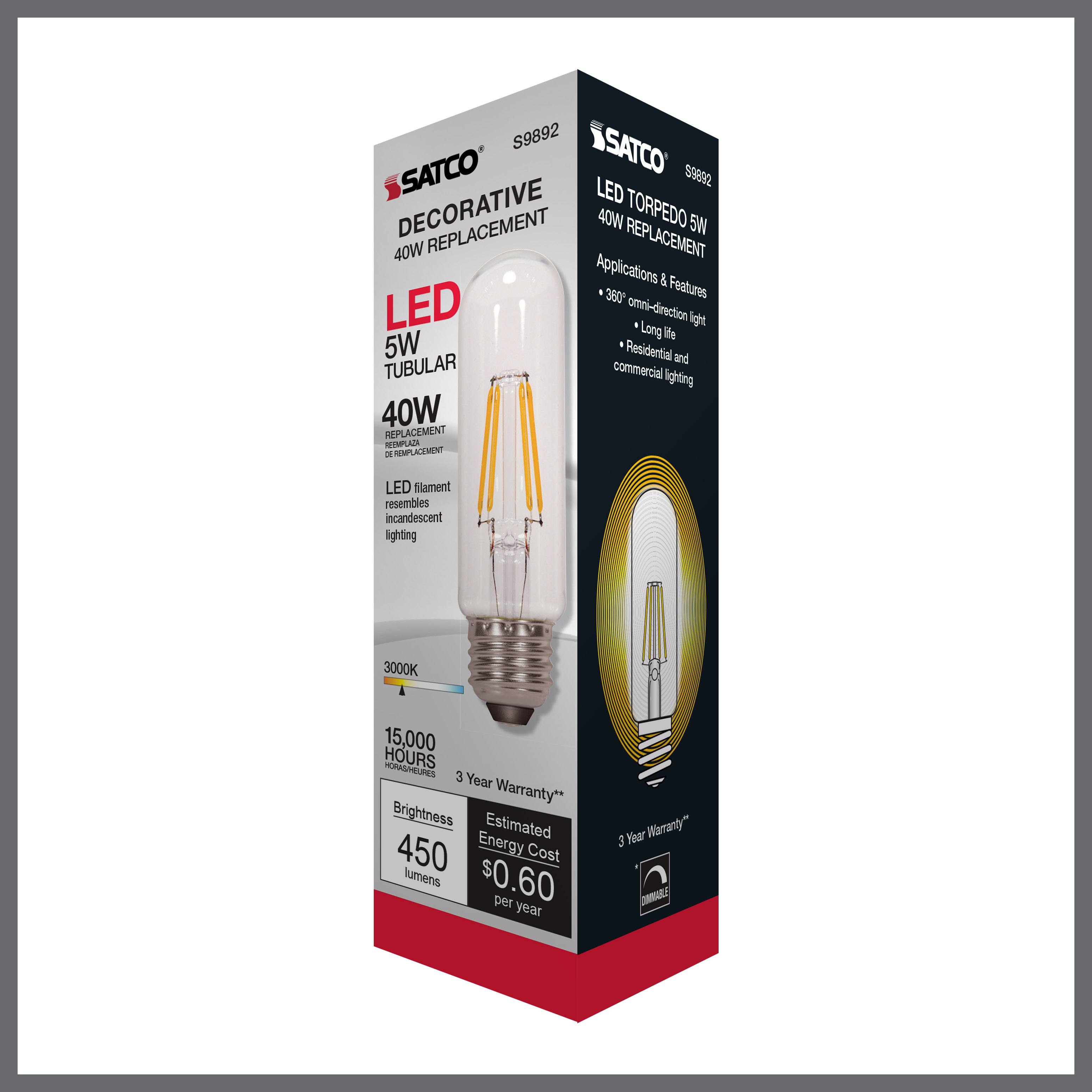 5T10/LED/E26/30K/120V - S9892