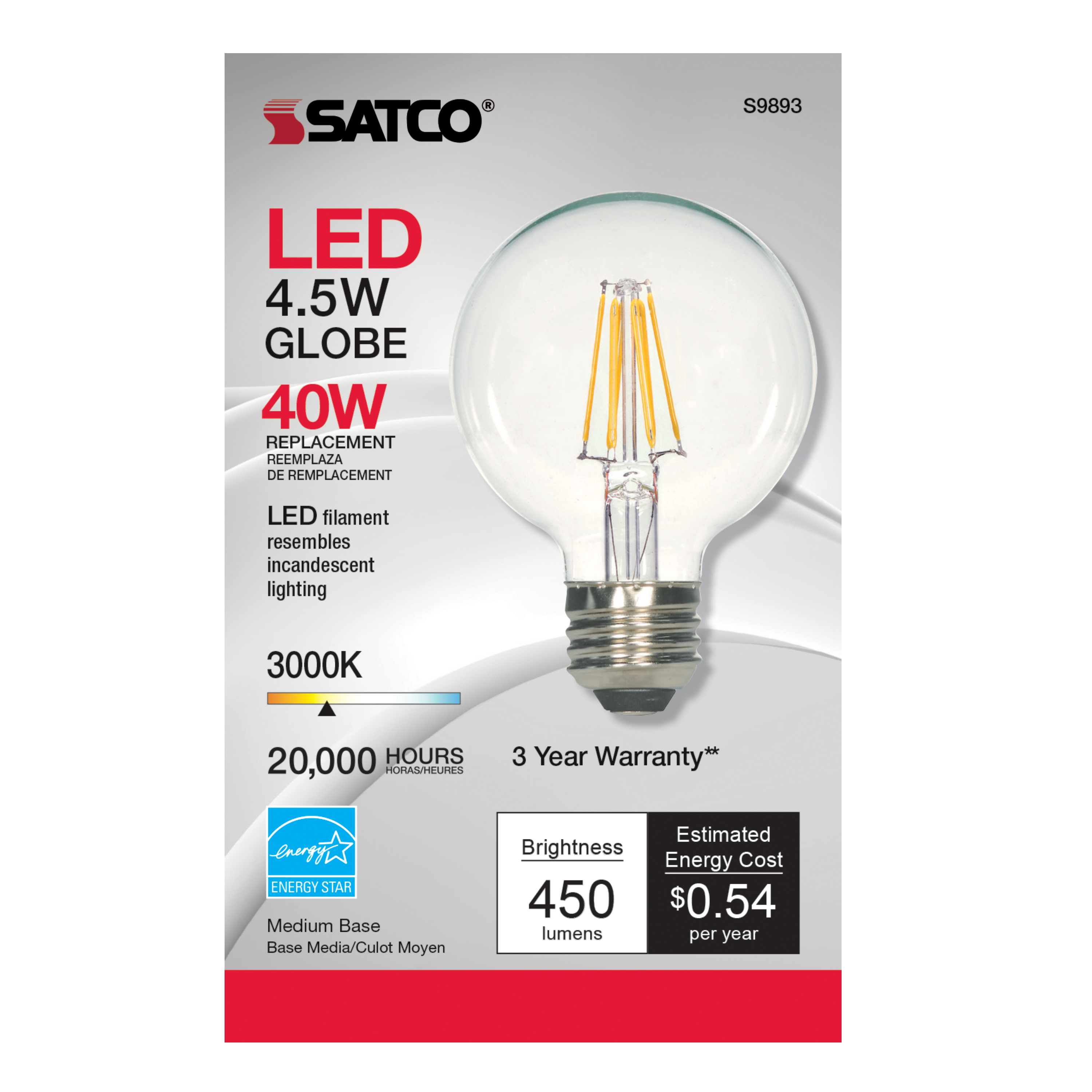 5.5G25/CL/LED/E26/30K/120V - S9893