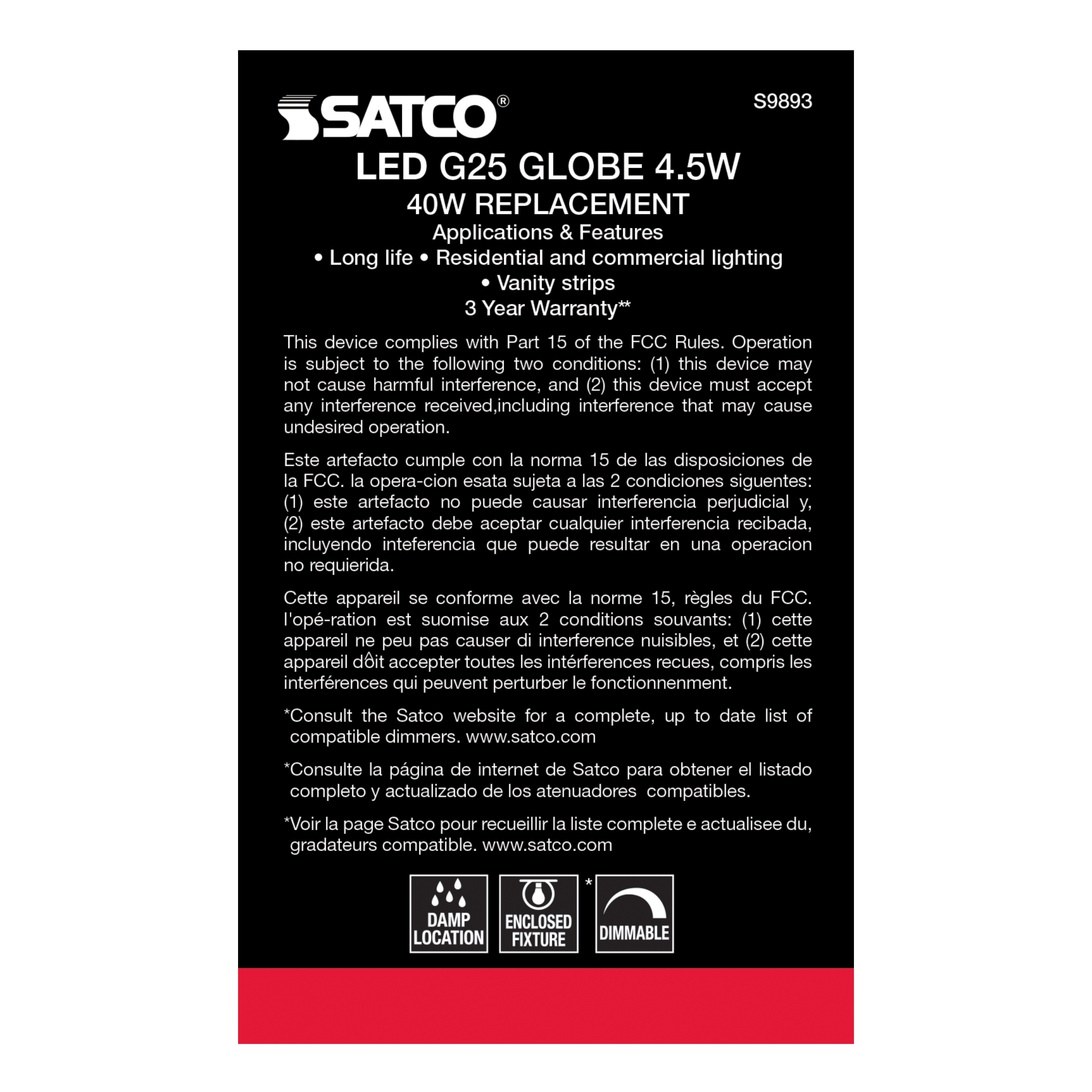 5.5G25/CL/LED/E26/30K/120V - S9893