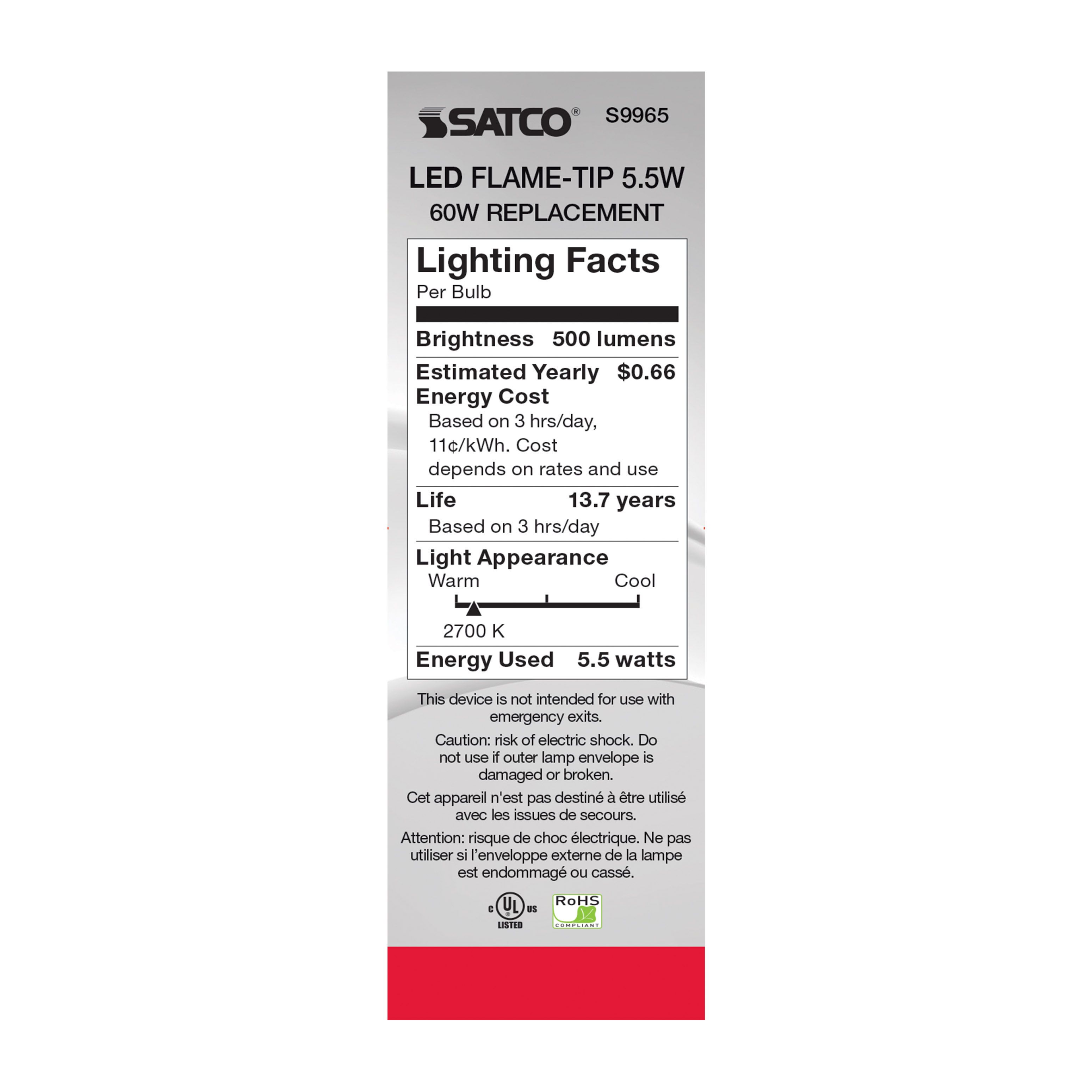 5.5W EFC/LED/27K/CL/120V - S9965