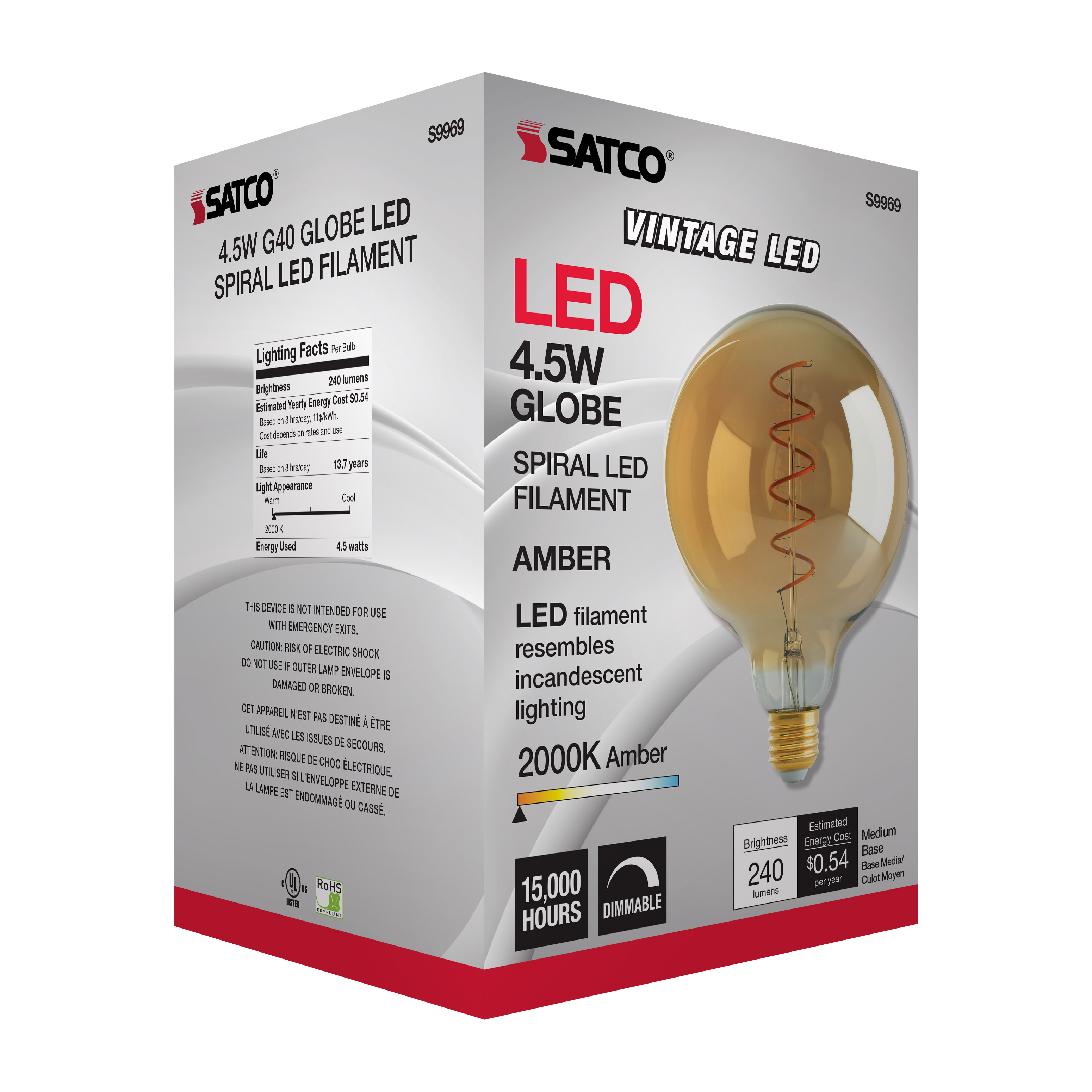 4.5G40/SPIRAL/LED/AMB/120V - S9969