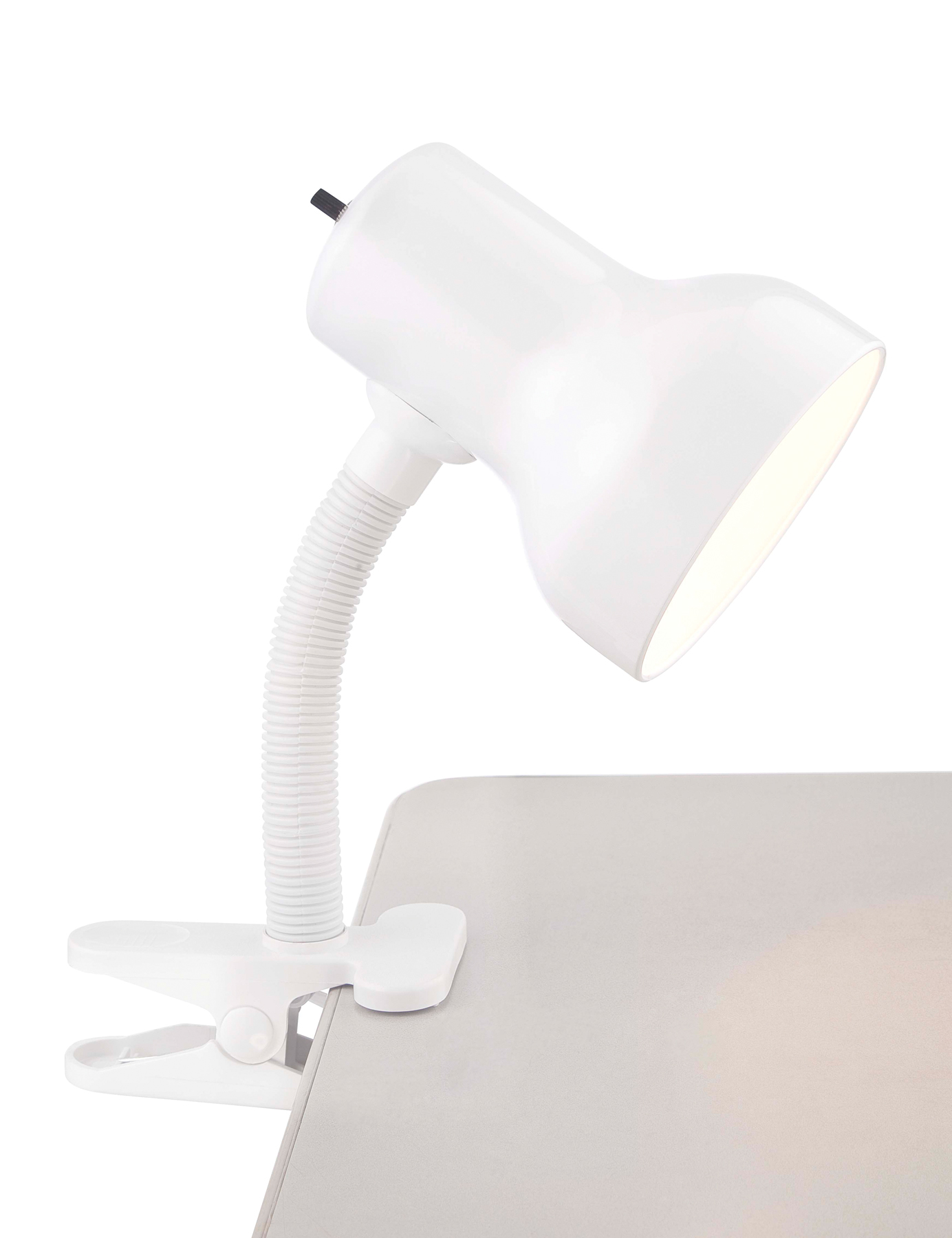 WHITE CLIP ON GOOSE NECK LAMP - SF76-227