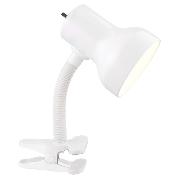 WHITE CLIP ON GOOSE NECK LAMP - SF76-227
