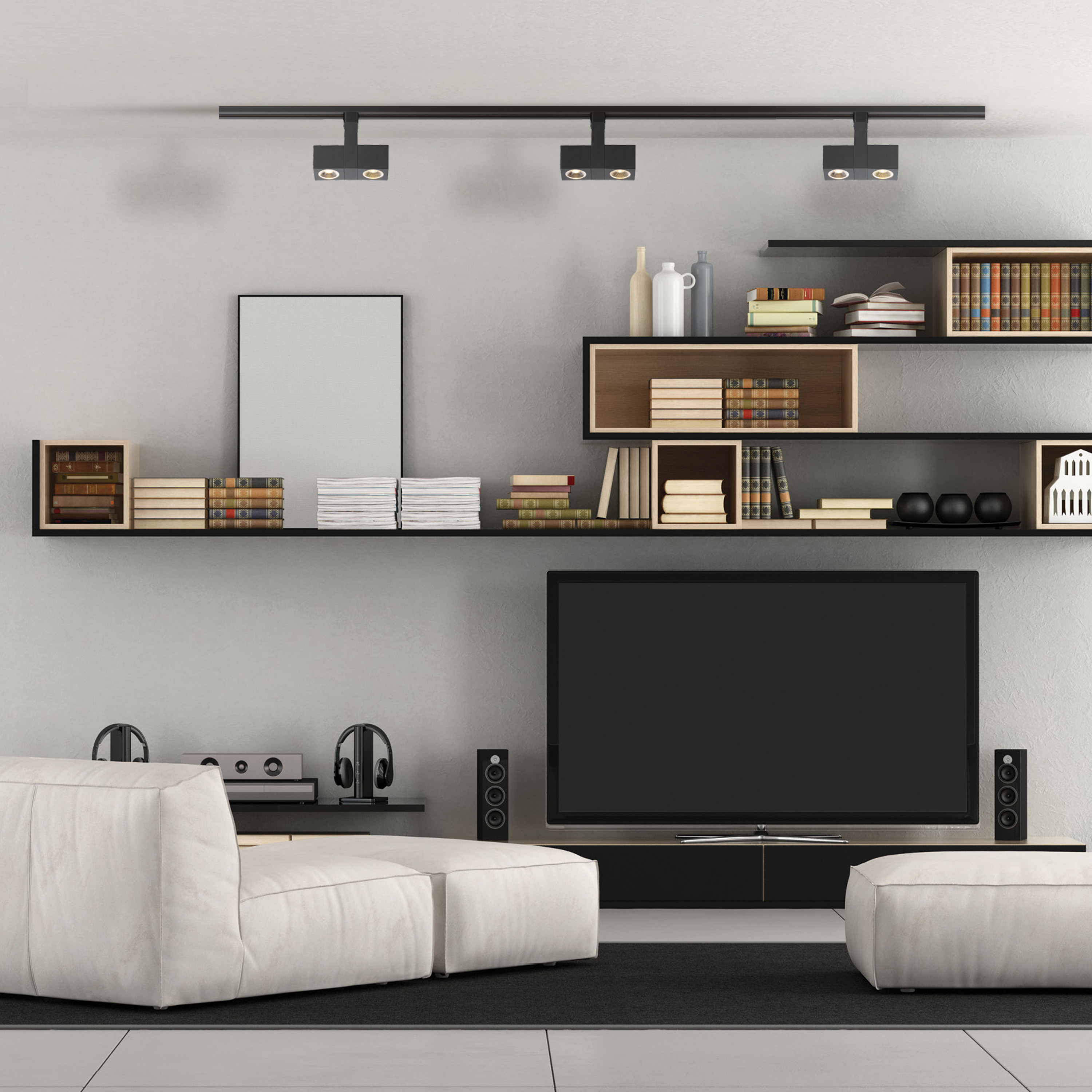 24W LED SQUARE DUAL TRACK HEAD - TH484