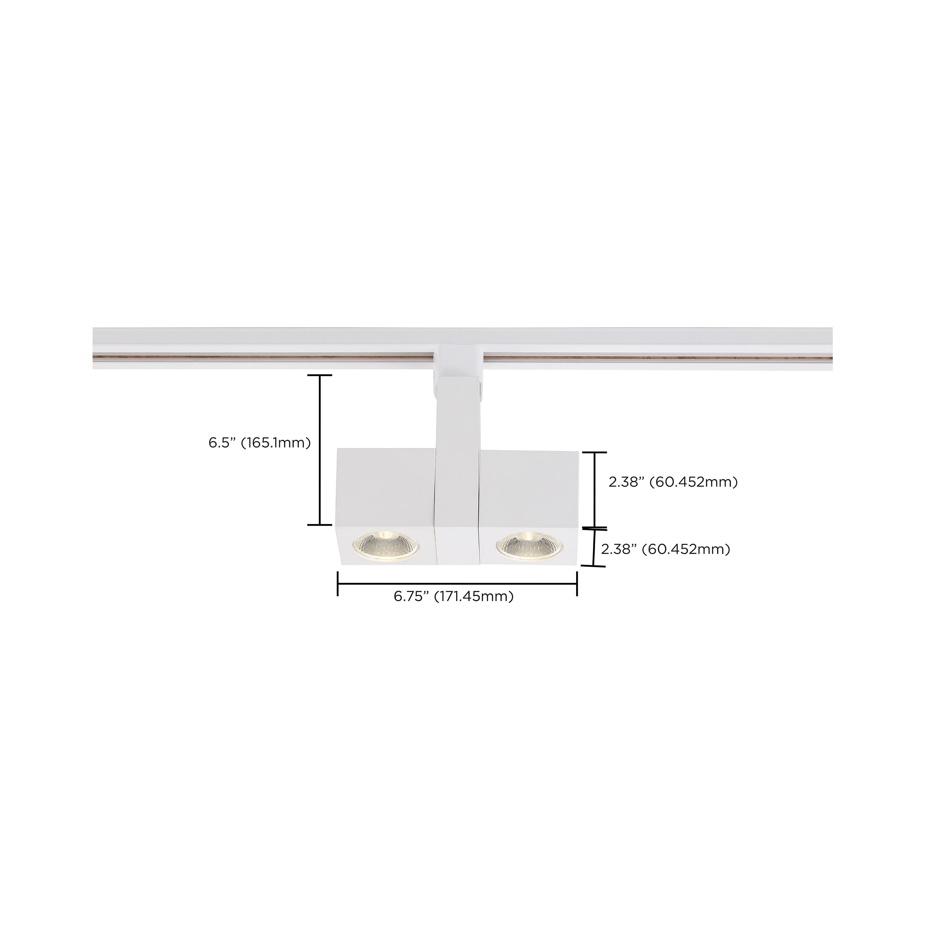 24W LED SQUARE DUAL TRACK HEAD - TH487
