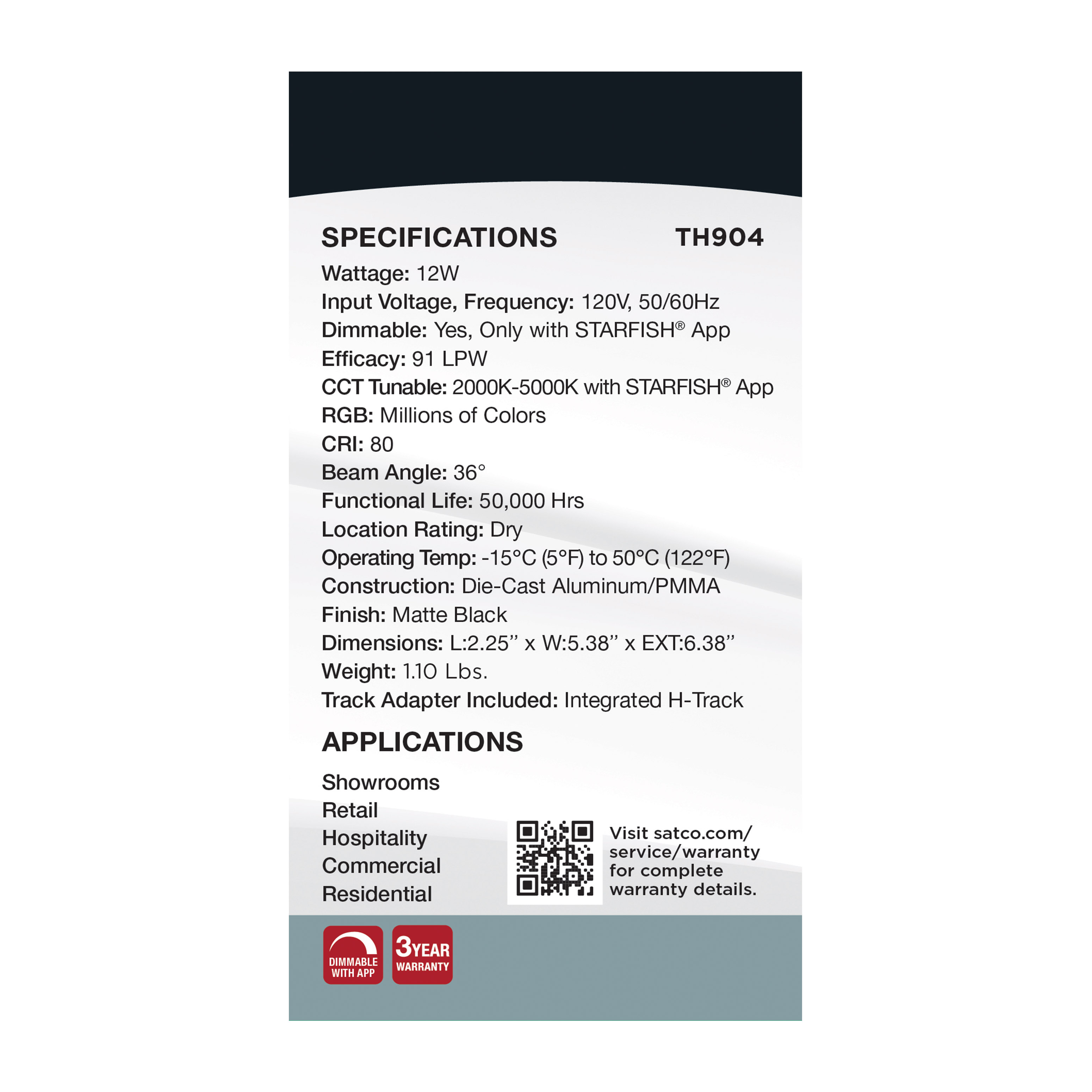 12W LED TRACK HEAD ROUND - TH904