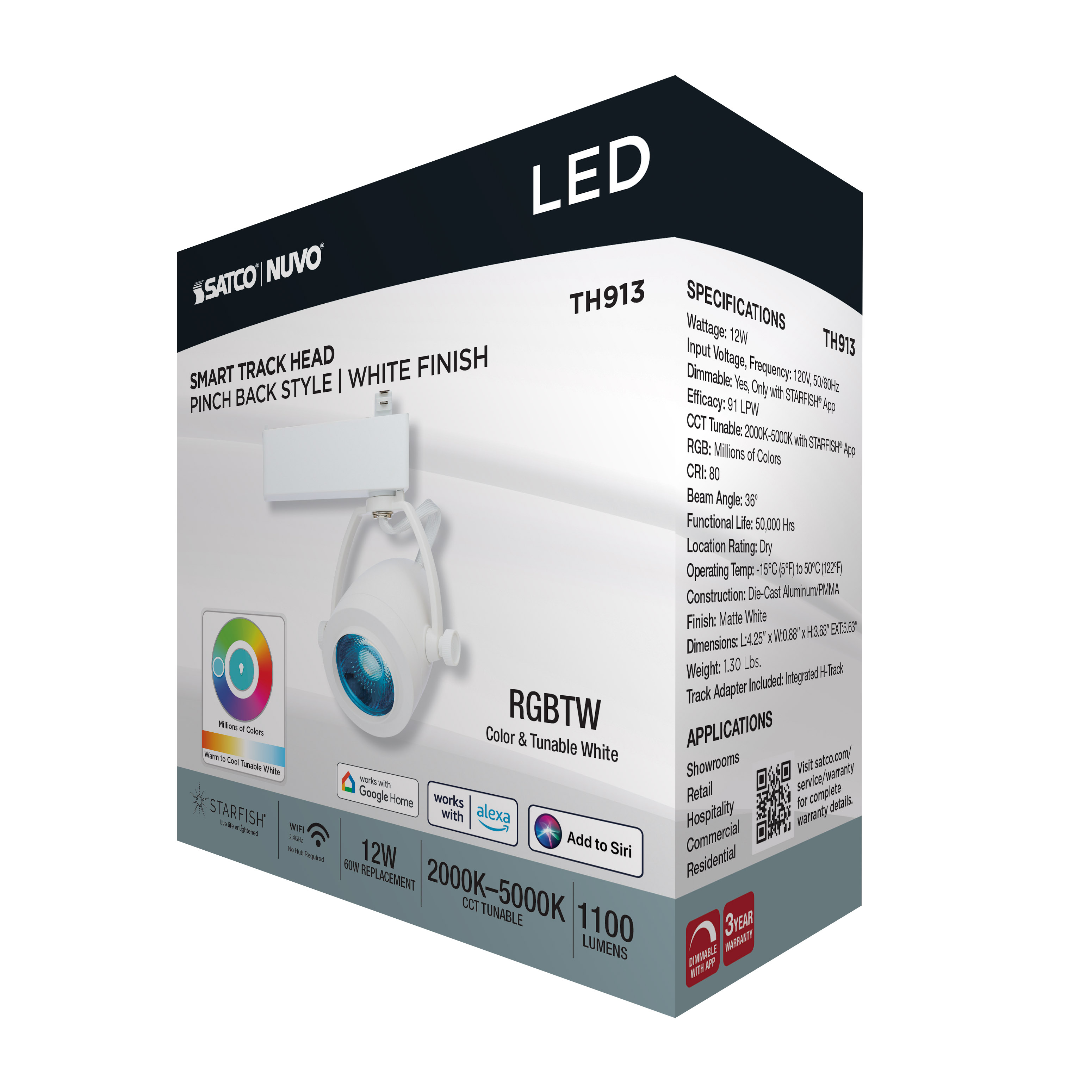 12W LED TRACK HEAD PINCH BACK - TH913